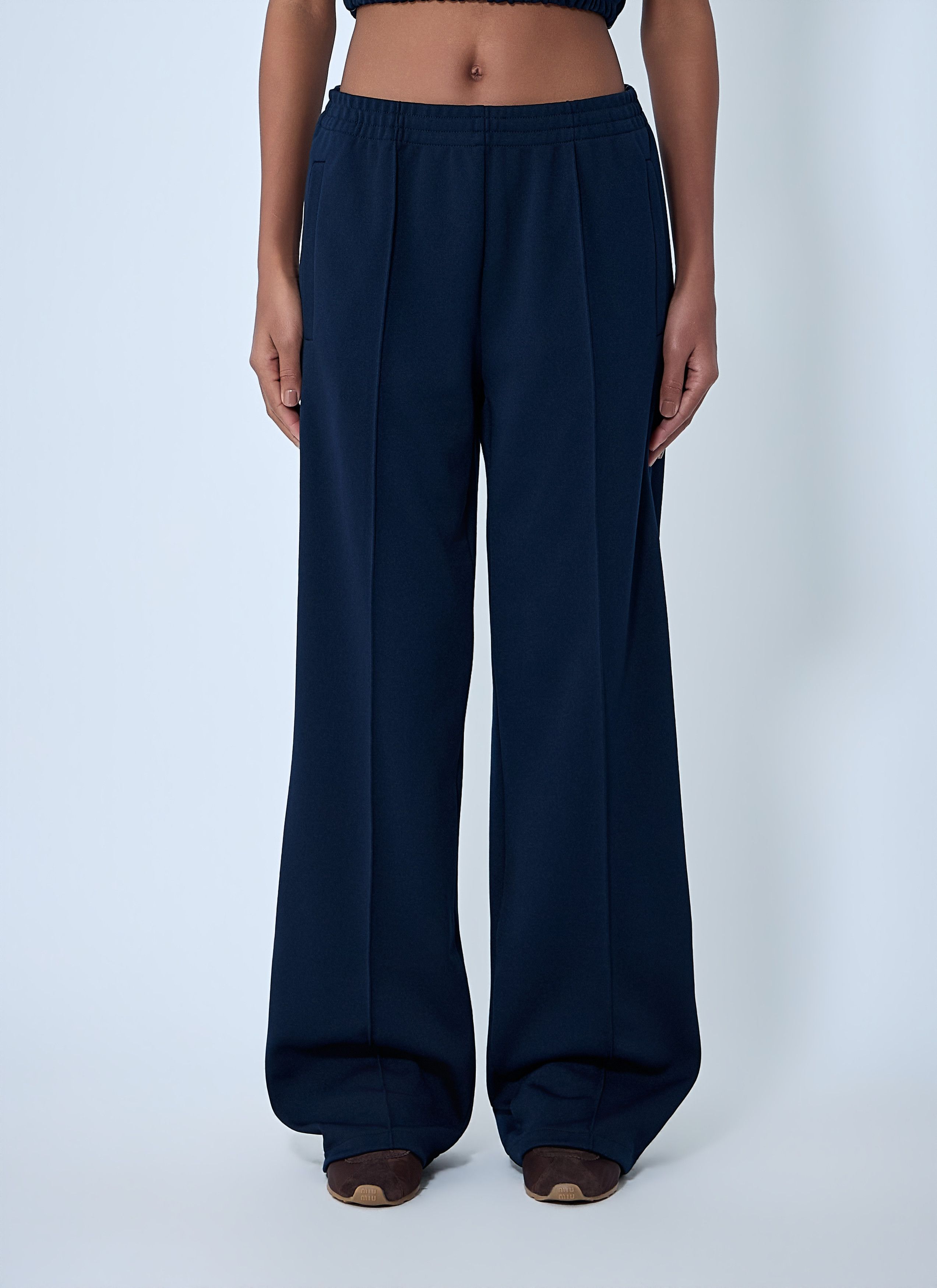 Miu Miu Elasticated Wide-Leg Pants Size 28" / US 6 / IT 42 - 1 Thumbnail