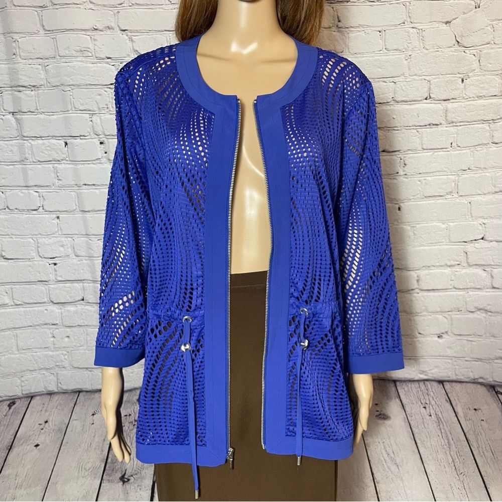 Chicos New Chico's Zenergy Perforated Neema Blue Jacket Size 3 US Size XL / US 12-14 / IT 48-50 - 8 Thumbnail