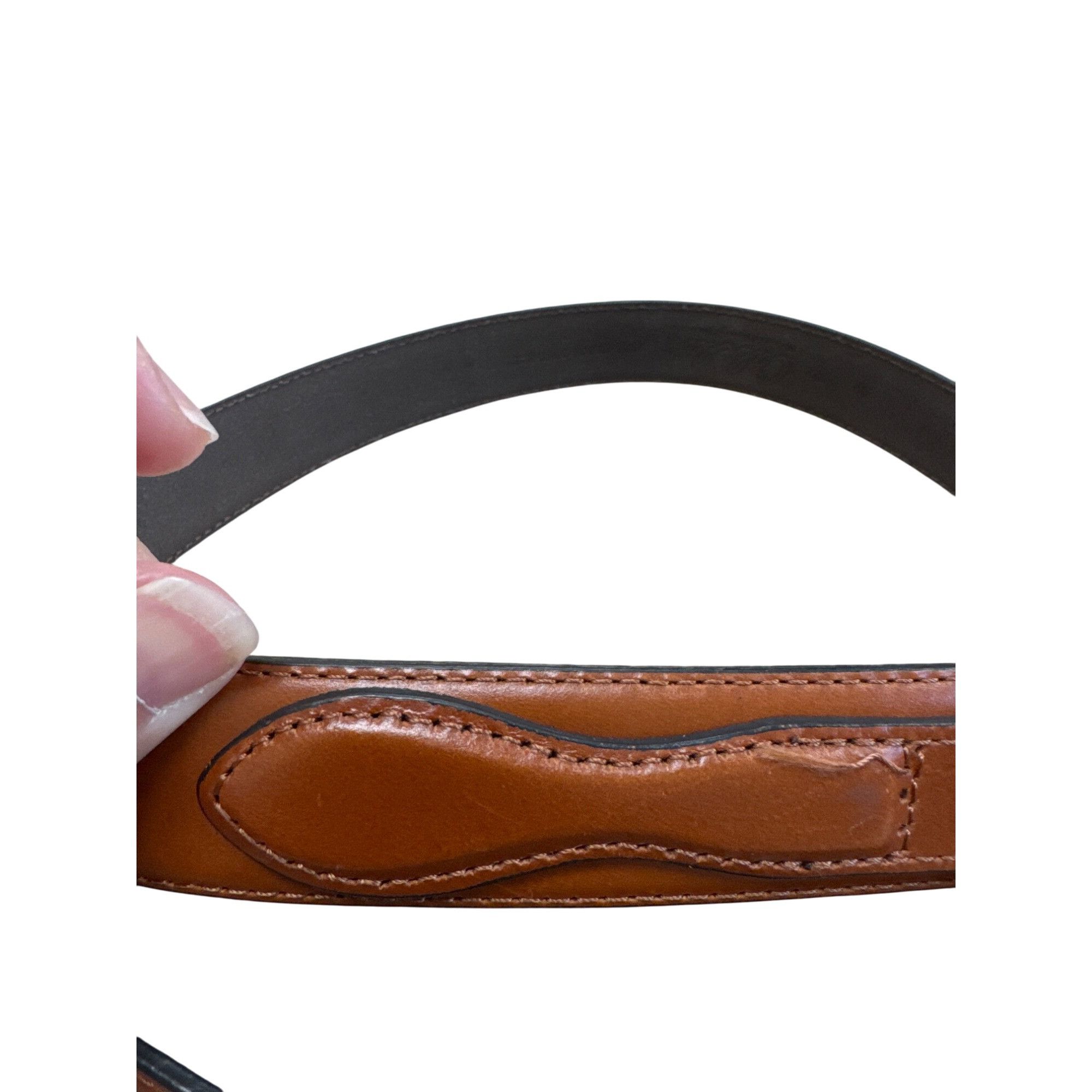 Cabelas Cabelas Mens Brown Leather Belt Size 40 With Gold Buckle SKU Size 40 - 4 Thumbnail