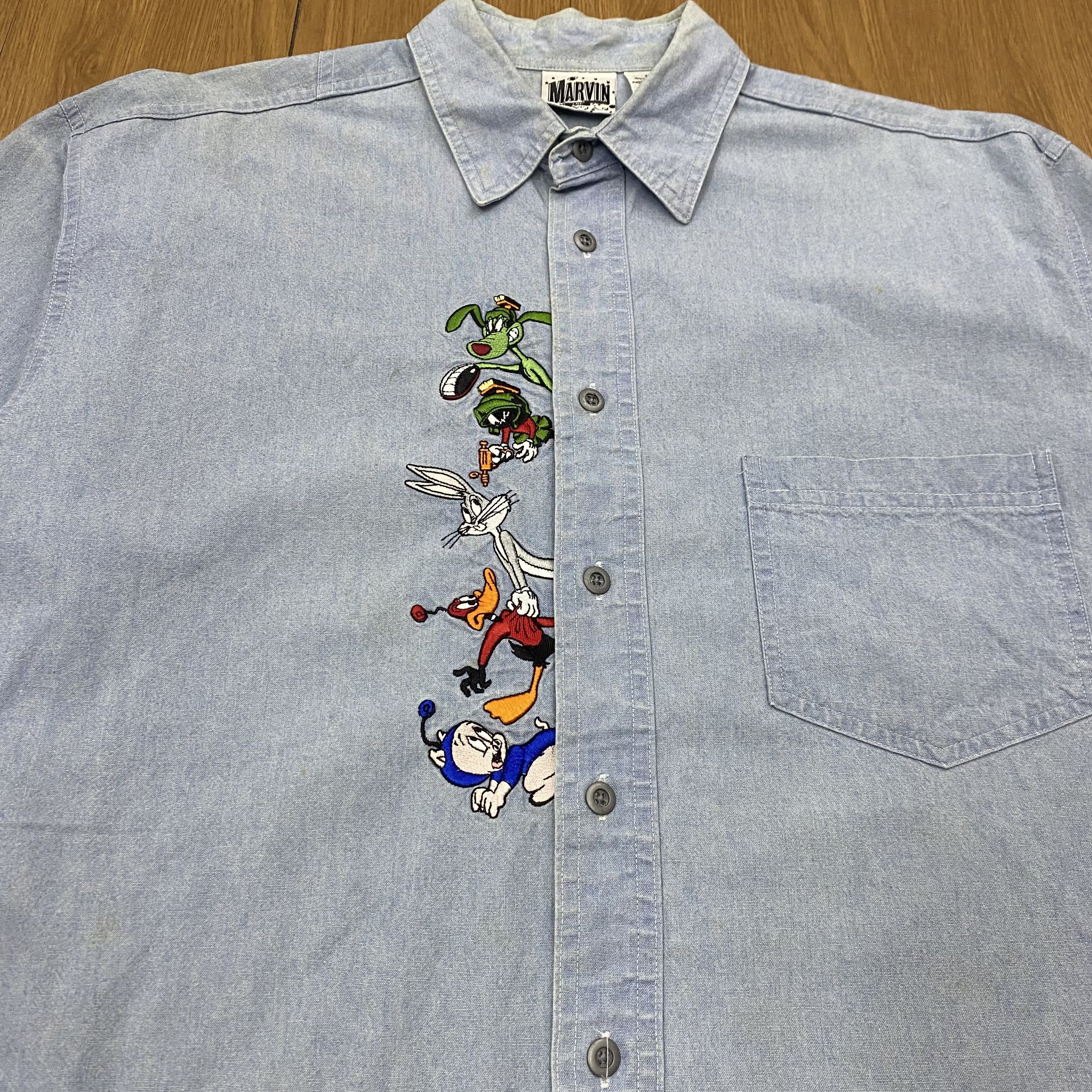 Vintage Vintage 90s Marvin Space Gear Embroidery Shirt CD167 Size US M / EU 48-50 / 2 - 3 Thumbnail