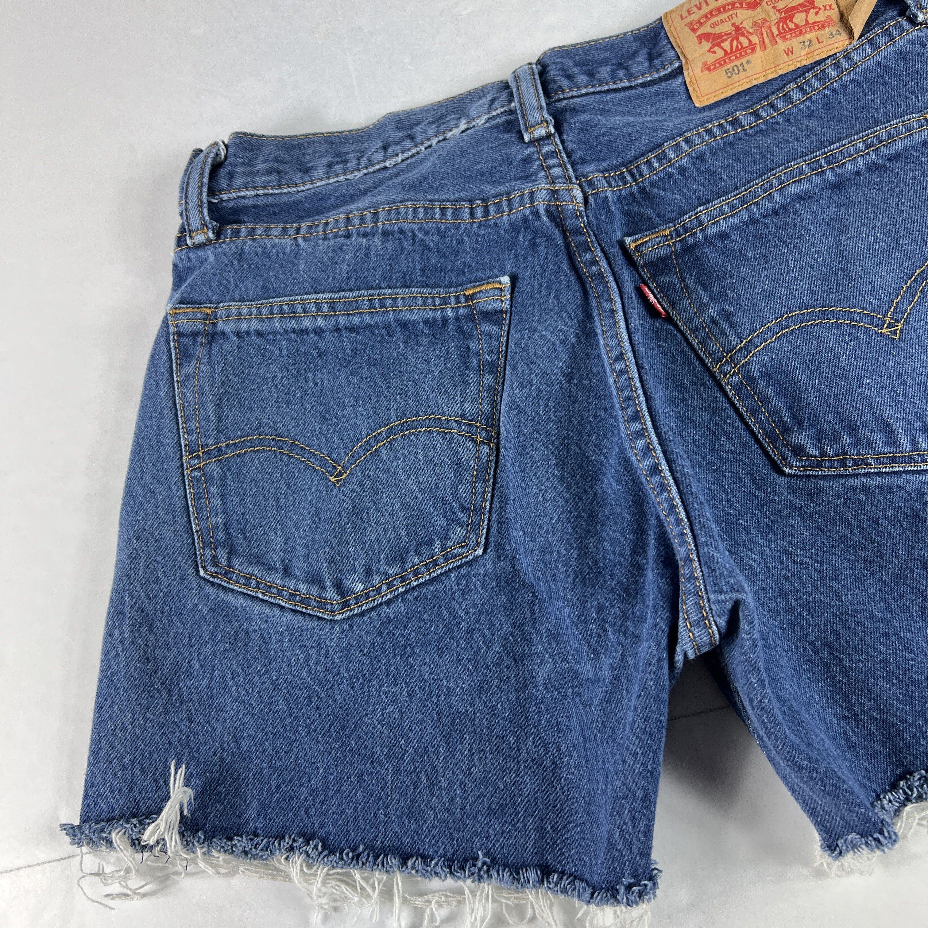 Levi's Levi's Jean Shorts 501 Straight Cut Off Frayed Denim Jorts Size US 30 / EU 46 - 9 Thumbnail