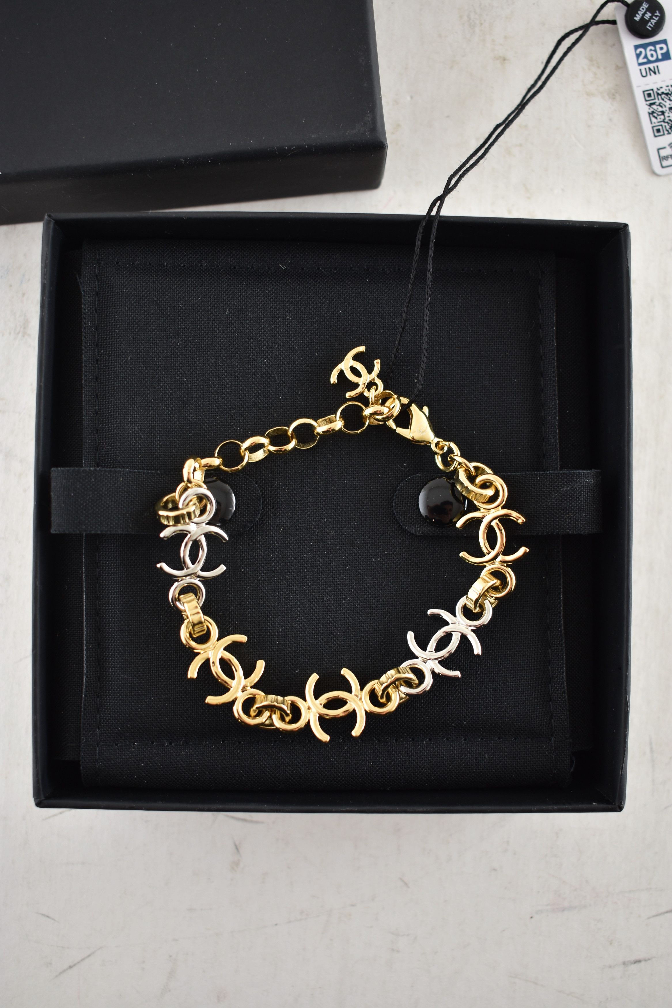 Chanel Chanel 26P Gold Silver CC Logo Link Adjustable Arm Bracelet Size ONE SIZE - 10 Thumbnail