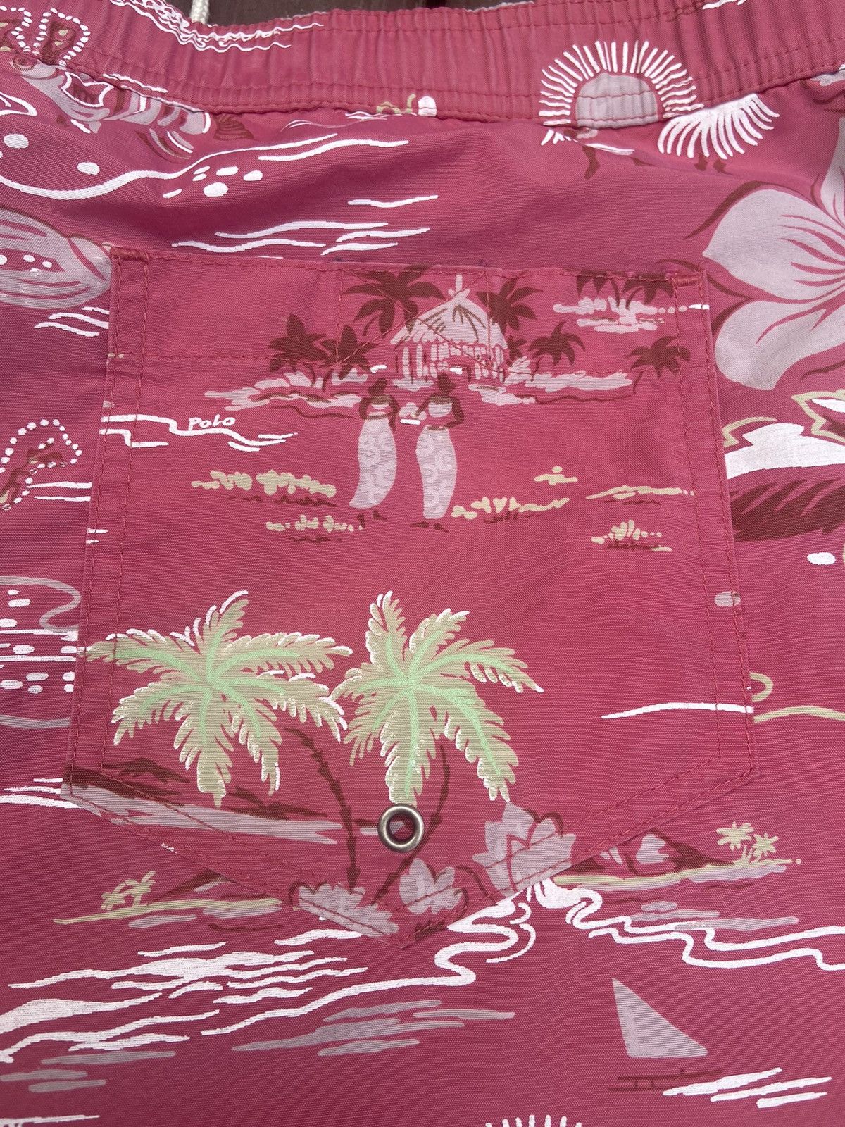 Polo Ralph Lauren × Vintage Vintage Polo Sport Swim Trunks XL 39” Y2K Hawaiian Floral Size US 39 - 9 Thumbnail