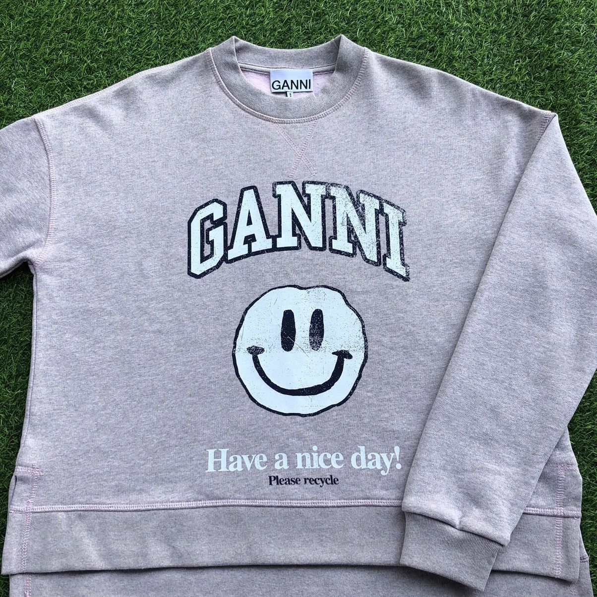 Ganni Ganni Smiley Oversized Sweatshirt Size ONE SIZE - 2 Thumbnail
