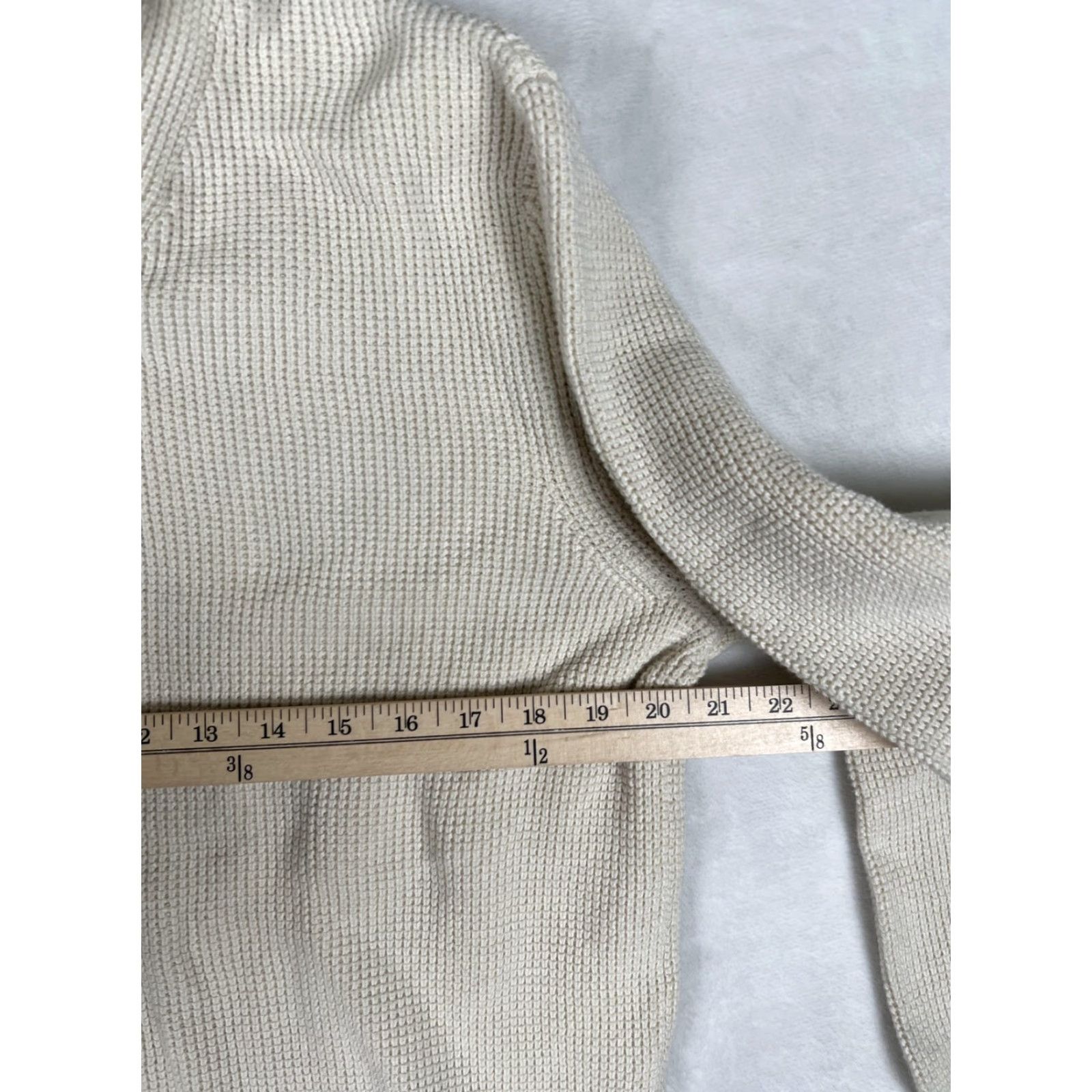 Abercrombie & Fitch VINTAGE Abercrombie & Fitch Sweater Mens Large Beige Shawl Collar Waffle Knit Pullover Size US L / EU 52-54 / 3 - 4 Thumbnail