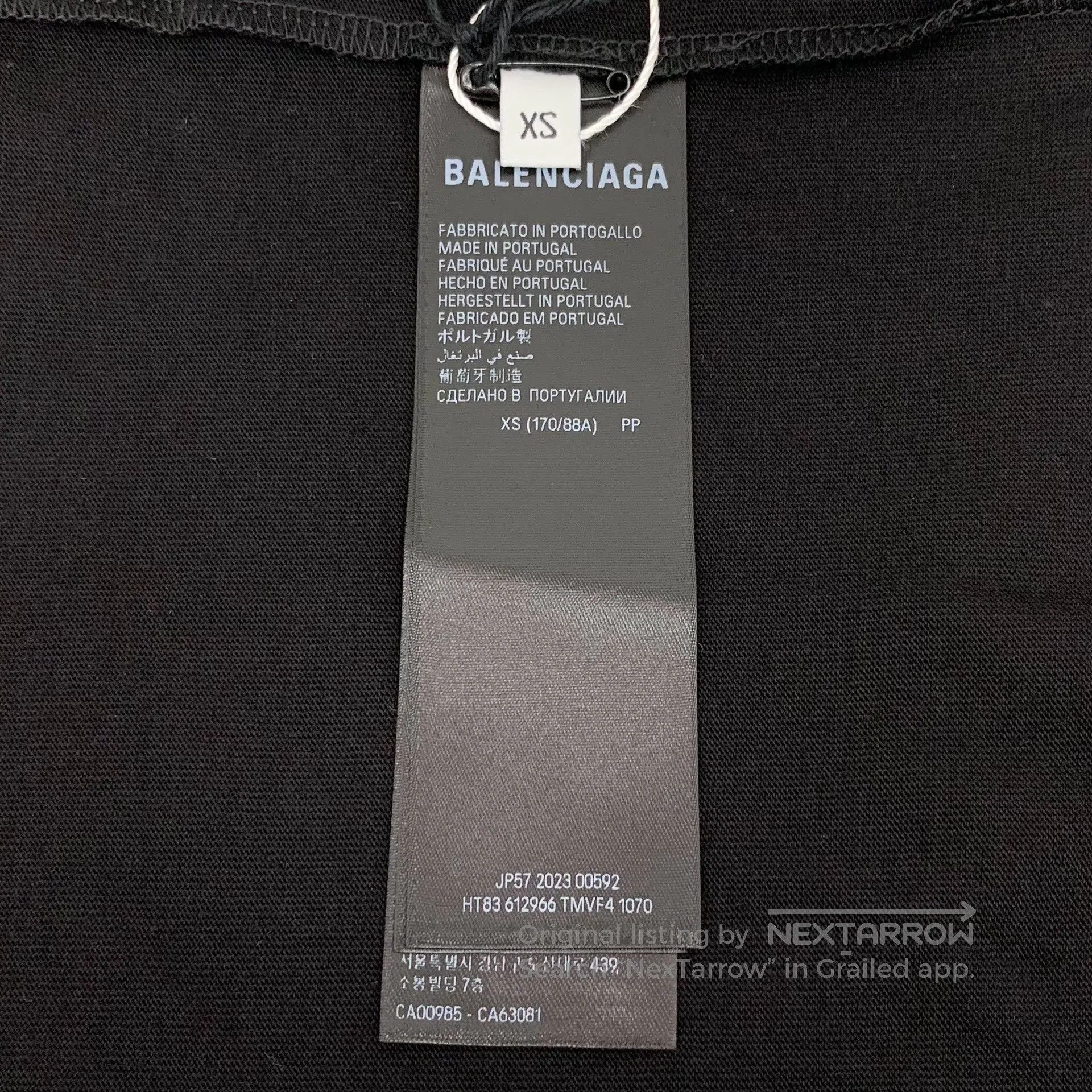Balenciaga Balenciaga Black Logo Letter Embroidered Cotton Round Neck Size US XS / EU 42 / 0 - 8 Thumbnail