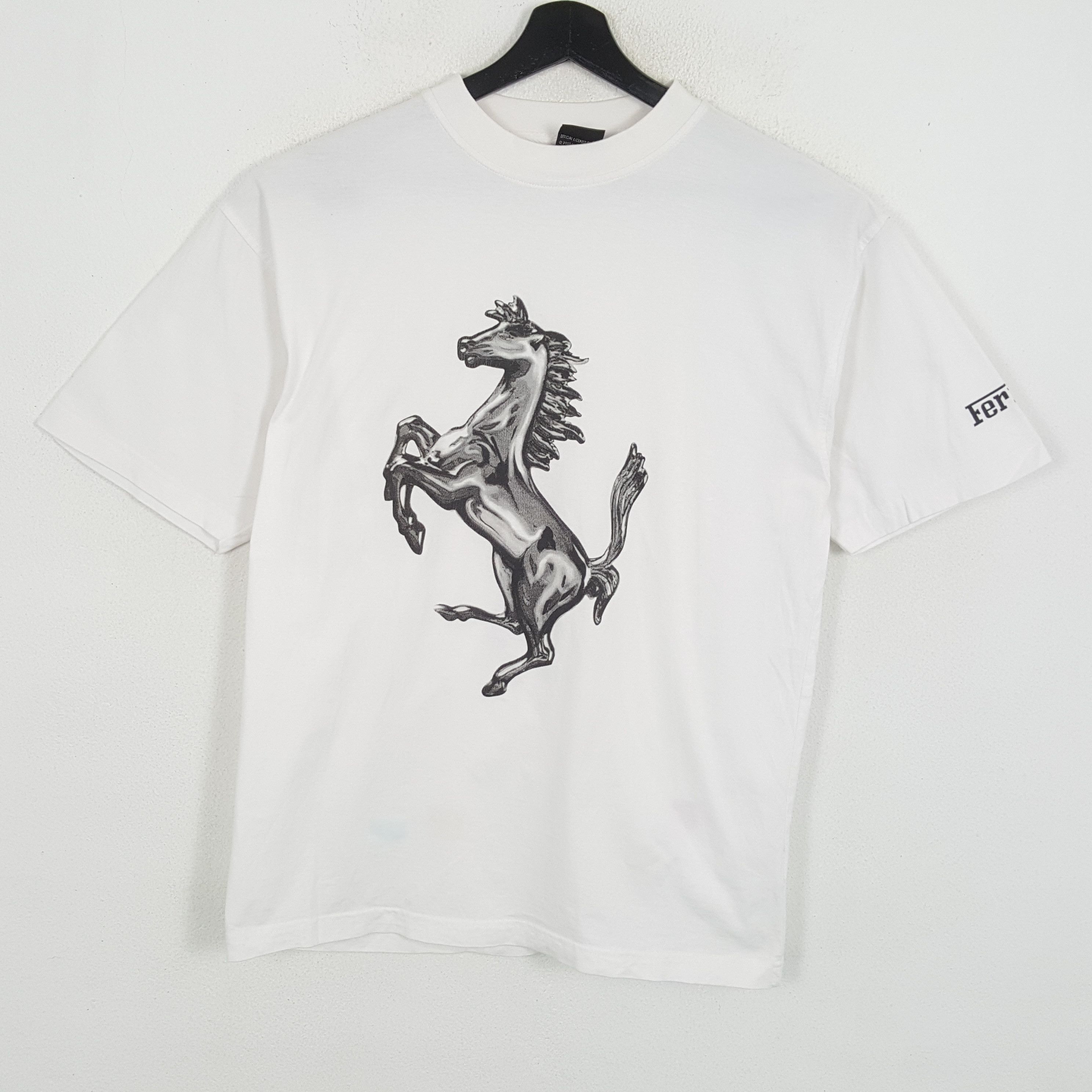 Ferrari × Vintage FERRARI Luxury Cars Brand Big Logo Design Tshirt Size US L / EU 52-54 / 3 - 1 Thumbnail