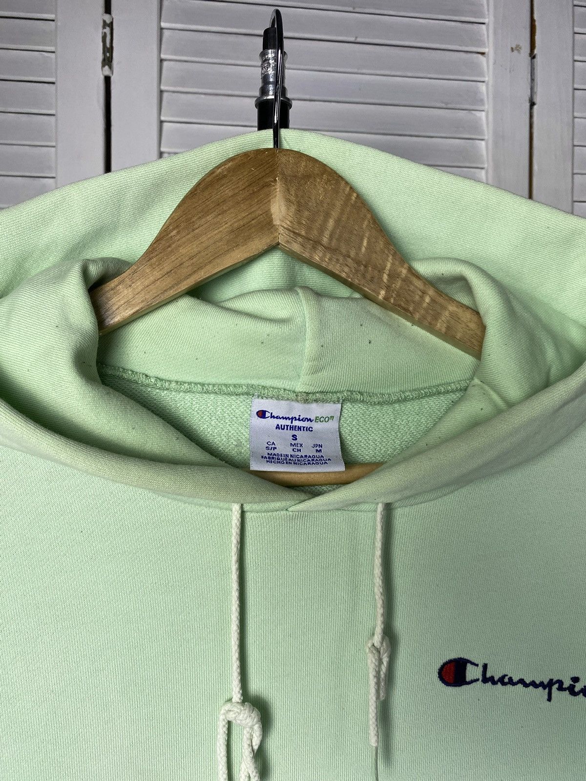 Champion × Vintage Vintage Champion ECO Oversized Boxy Hoodie Beautiful Mint Size US S / EU 44-46 / 1 - 5 Thumbnail