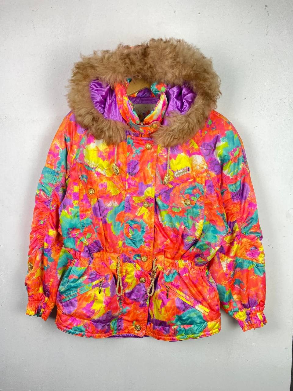 vintage ellesse japan ski jacket multicolor nice design