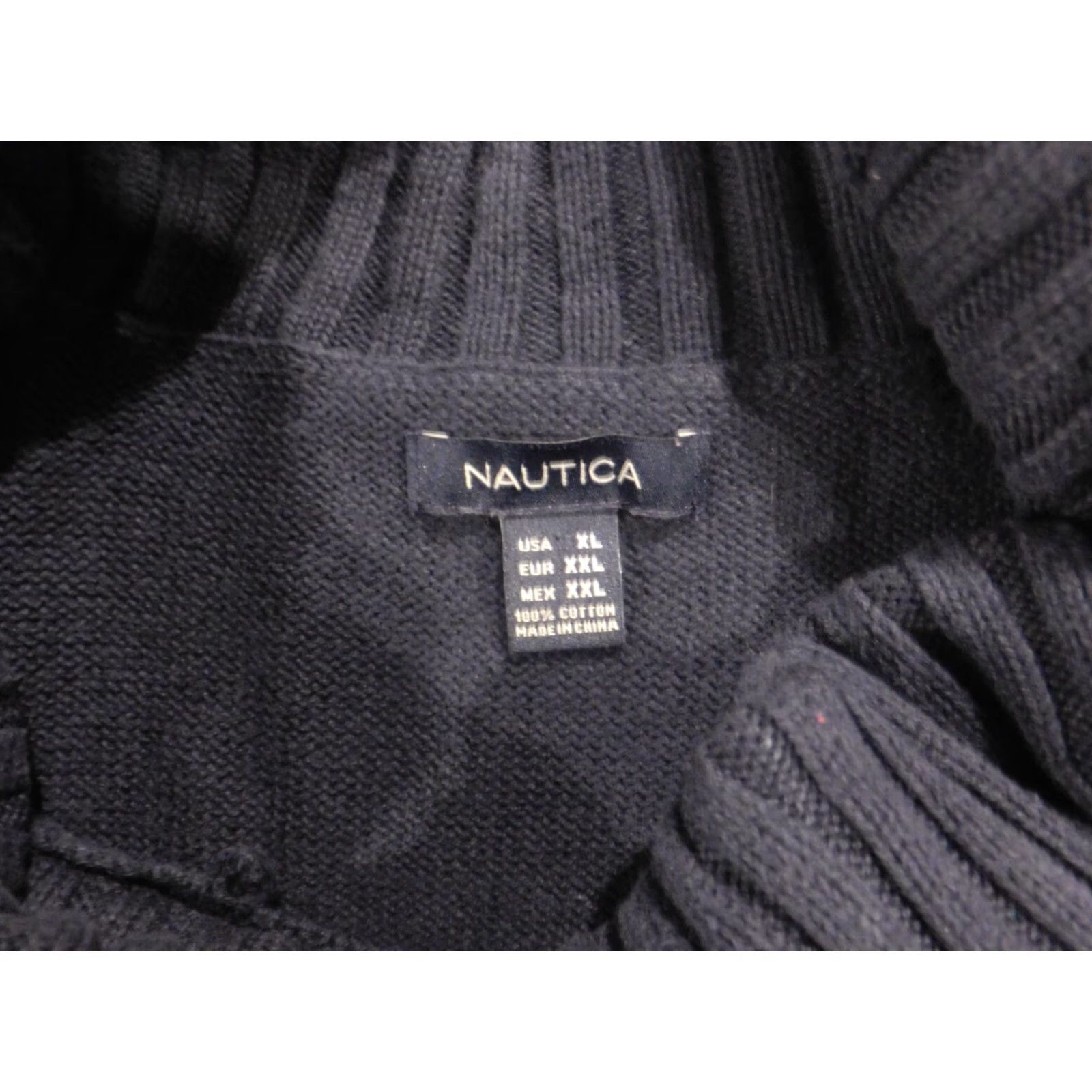 Nautica Nautica Sweater Pullover XL Blue Crew Neck Long Sleeve Crochet Knit Cotton Regular Women - stretch, solid, chunky-knit Size XL / US 12-14 / IT 48-50 - 5 Thumbnail