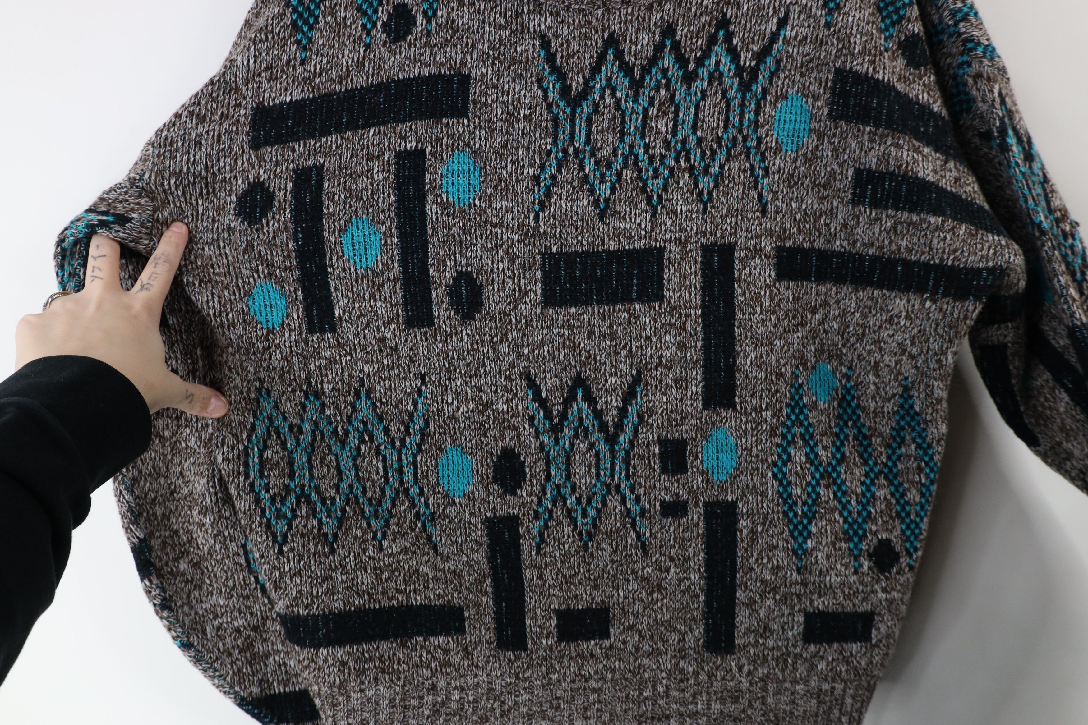 Vintage Vintage 90s Streetwear Polka Dot Knit Crewneck Sweater USA Size L / US 10 / IT 46 - 5 Thumbnail