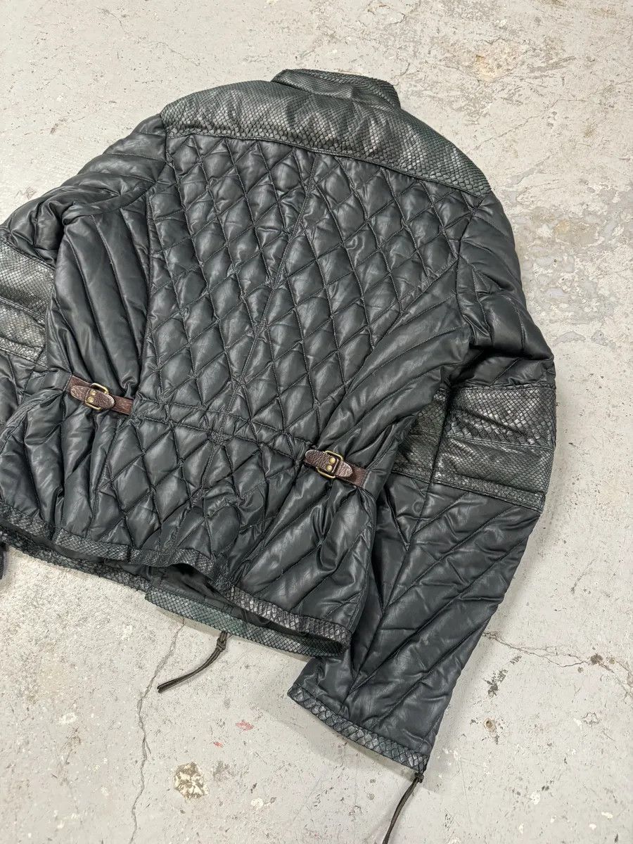Roberto Cavalli AW2000 Roberto Cavalli Asymmetrical Ninja Python Dark Green Puffer Leather Jacket Size US S / EU 44-46 / 1 - 7 Thumbnail
