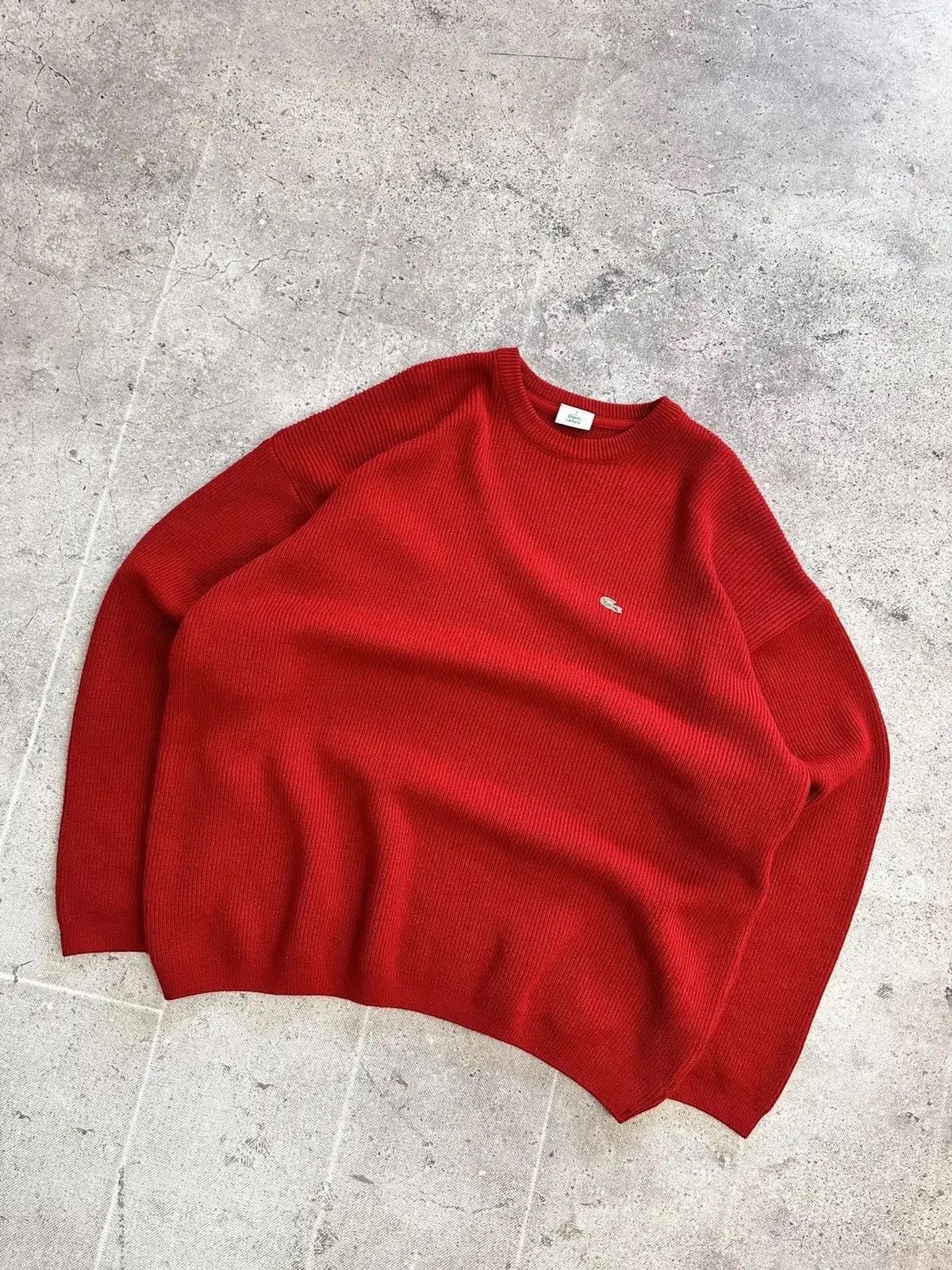 Lacoste × Vintage SALE💣💣 Chemise Lacoste knit Red wool blue sweater Size US XL / EU 56 / 4 - 10 Thumbnail