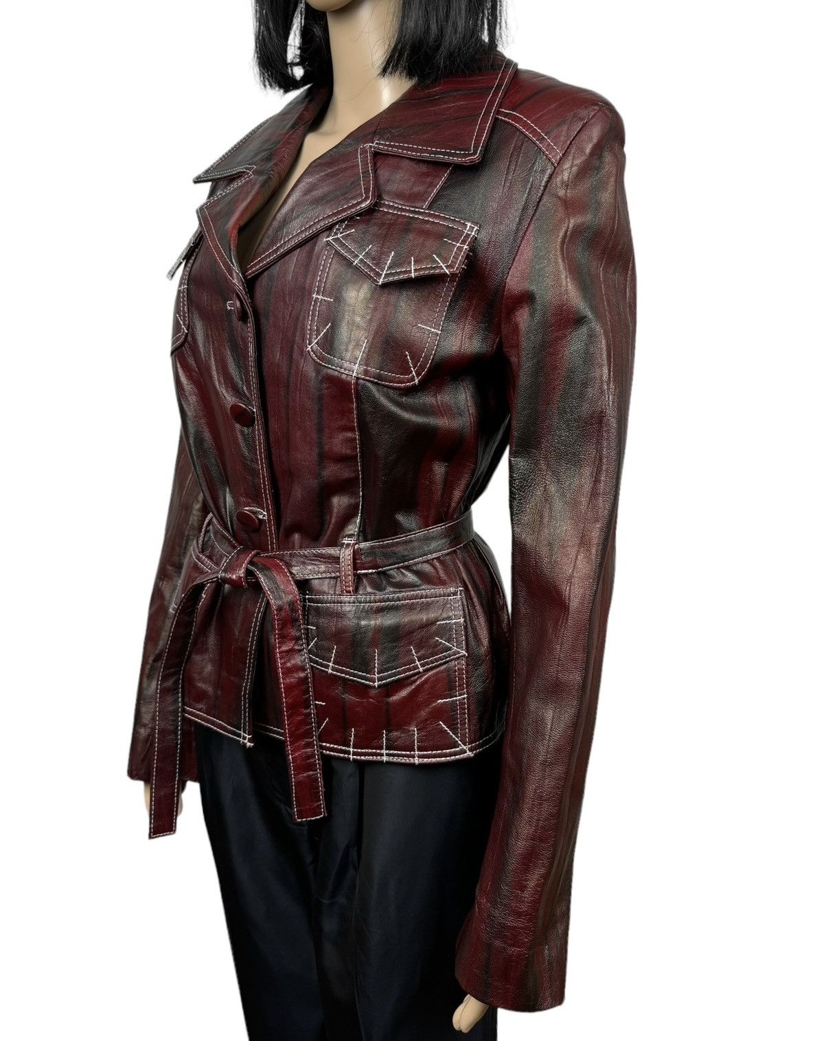 Designer × Genuine Leather Ya&Ka Genuine Leather Jacket Belted size L Size L / US 10 / IT 46 - 6 Thumbnail