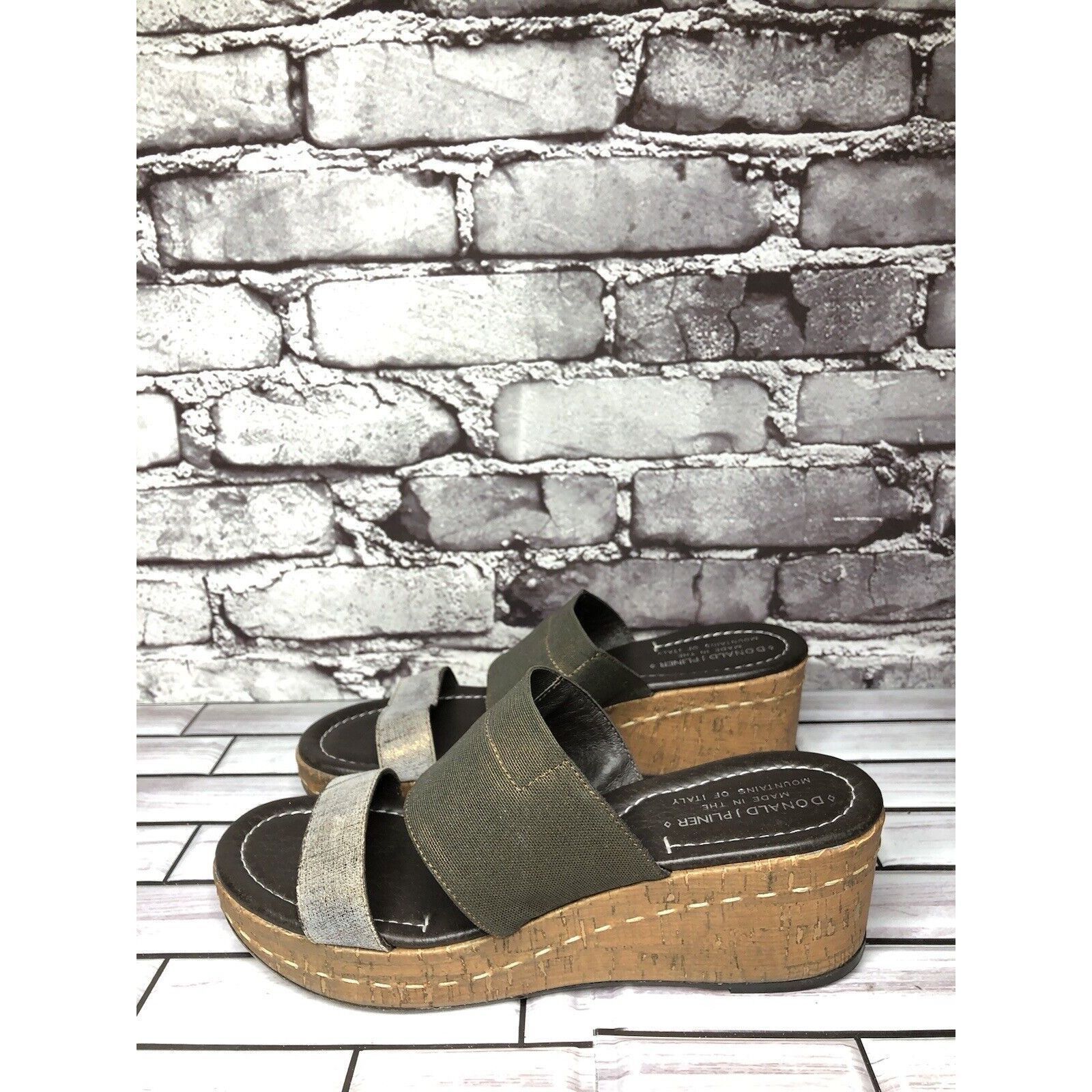 Donald Pliner Donald Pliner Shera Copper Metallic Straps Cork Wedge Sandal Size US 7.5 / IT 37.5 - 1 Thumbnail
