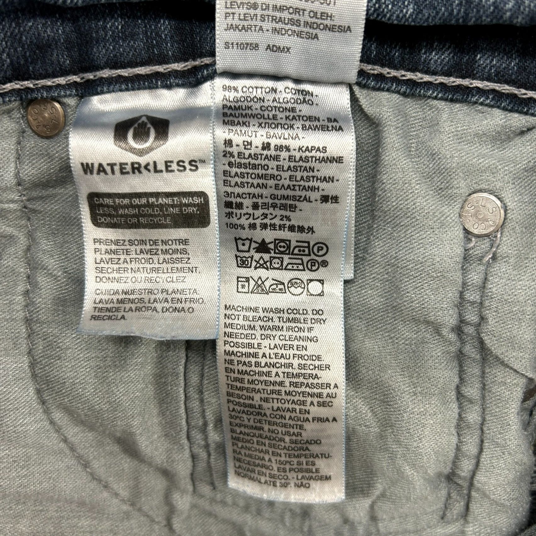 Levi's Levis 505 Jeans Mens 30x30 Blue Regular Fit Straight Leg Dark Wash Stretch Flex Size US 30 / EU 46 - 7 Thumbnail