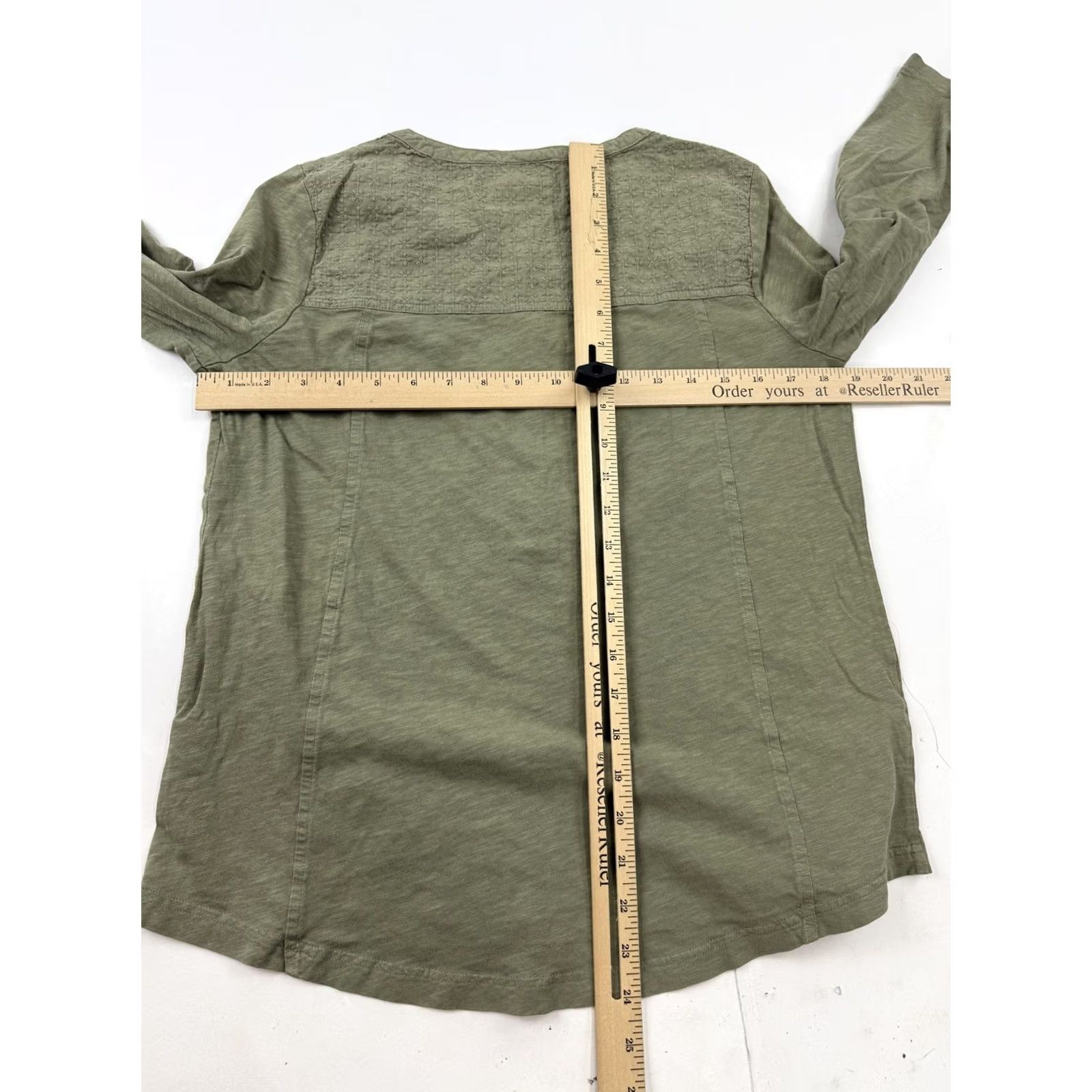Vintage L.L. Bean Shirt Womens Small Green Henley 3/4 Sleeve Embroidered Tunic Top Size S / US 4 / IT 40 - 6 Thumbnail