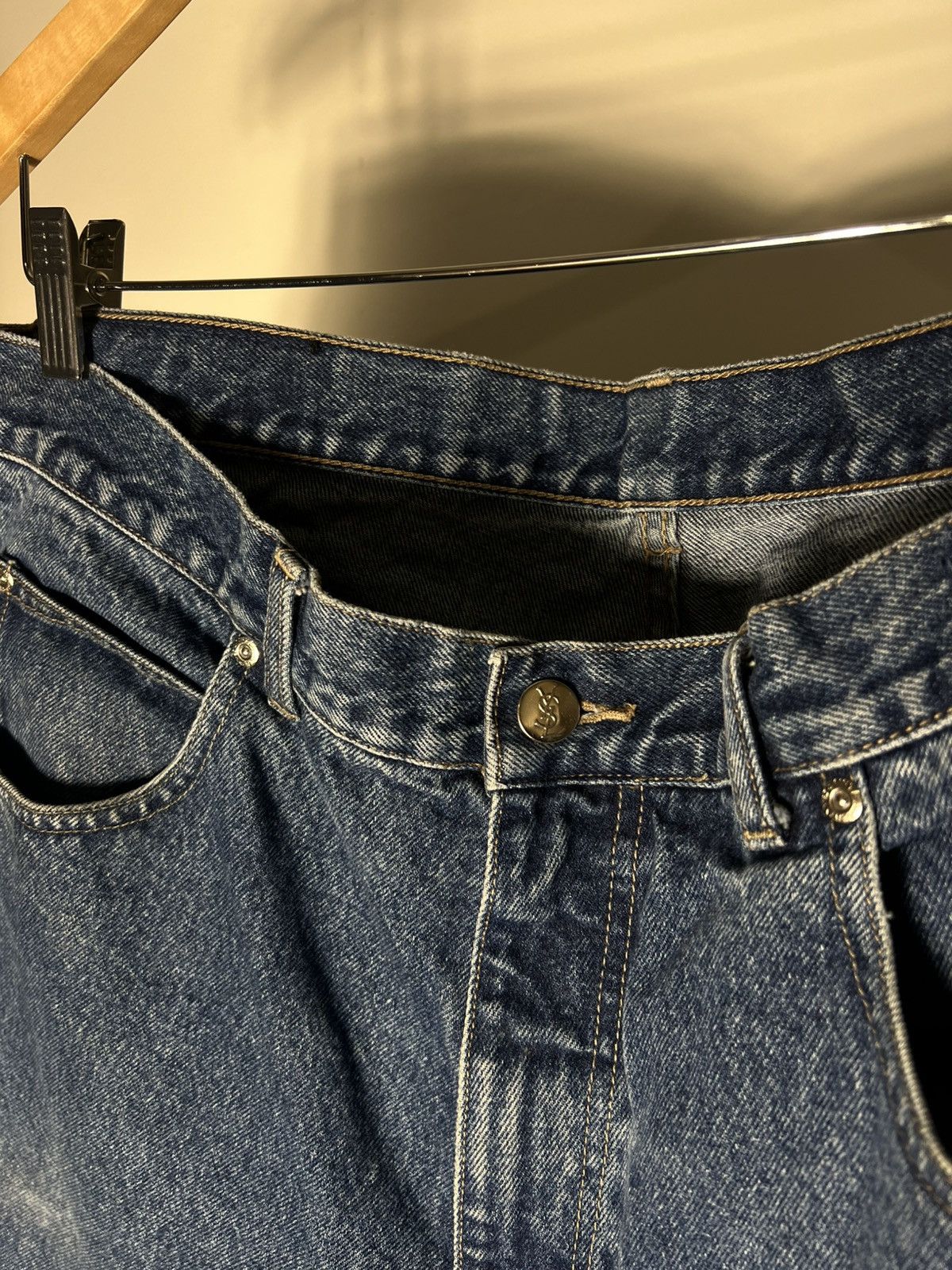 Saint Laurent Paris VINTAGE YVES SAINT LAURENT PARIS RETRO DENIM JEANS WEAR 90s Size US 38 / EU 54 - 17 Thumbnail