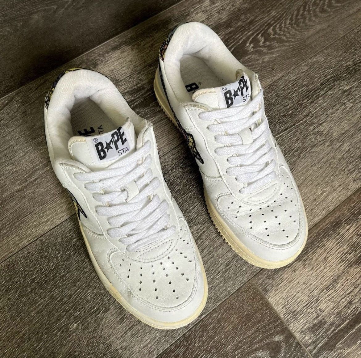 Bape A Bathing Ape Bapesta Leather Canvas Baby Milo Friends Shoes Size US 7 / IT 37 - 4 Thumbnail