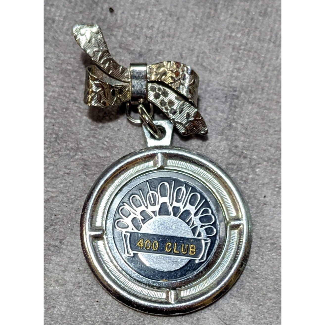 Other Silver Tone 400 Club Bowling Badge With Bow And Brooch Back Size ONE SIZE - 3 Thumbnail