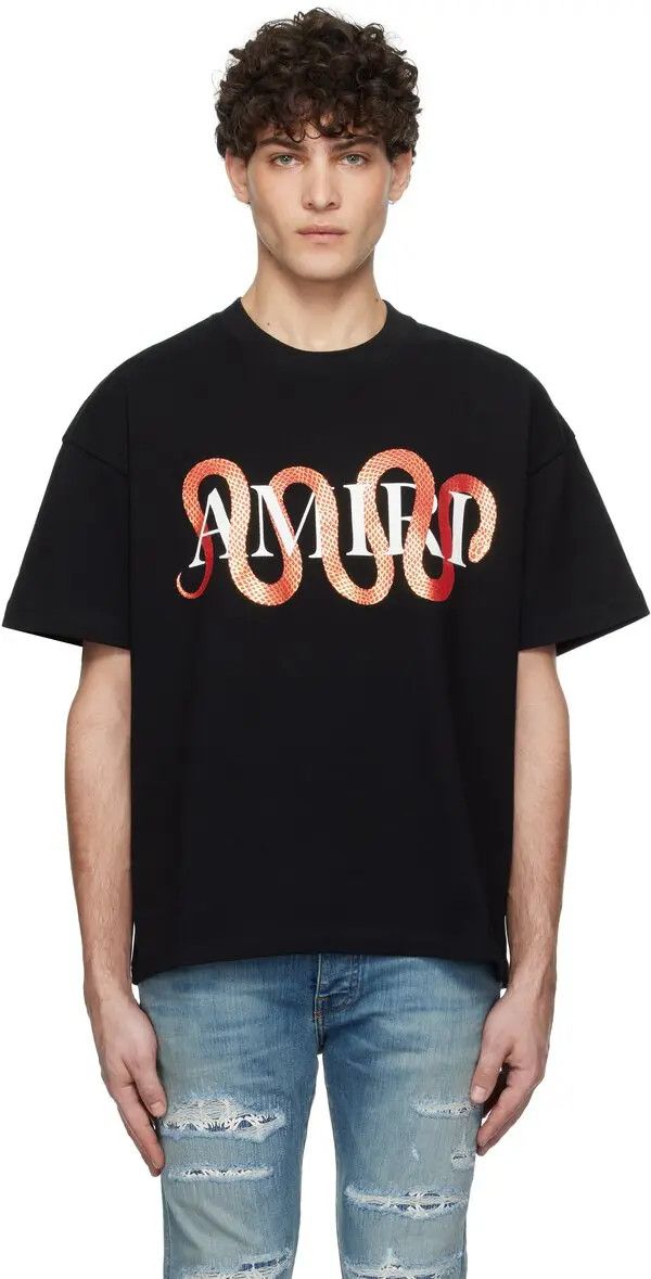 Amiri o1h1sh10525 Snake T-Shirt in Black Size US XXL / EU 58 / 5 - 2 Thumbnail