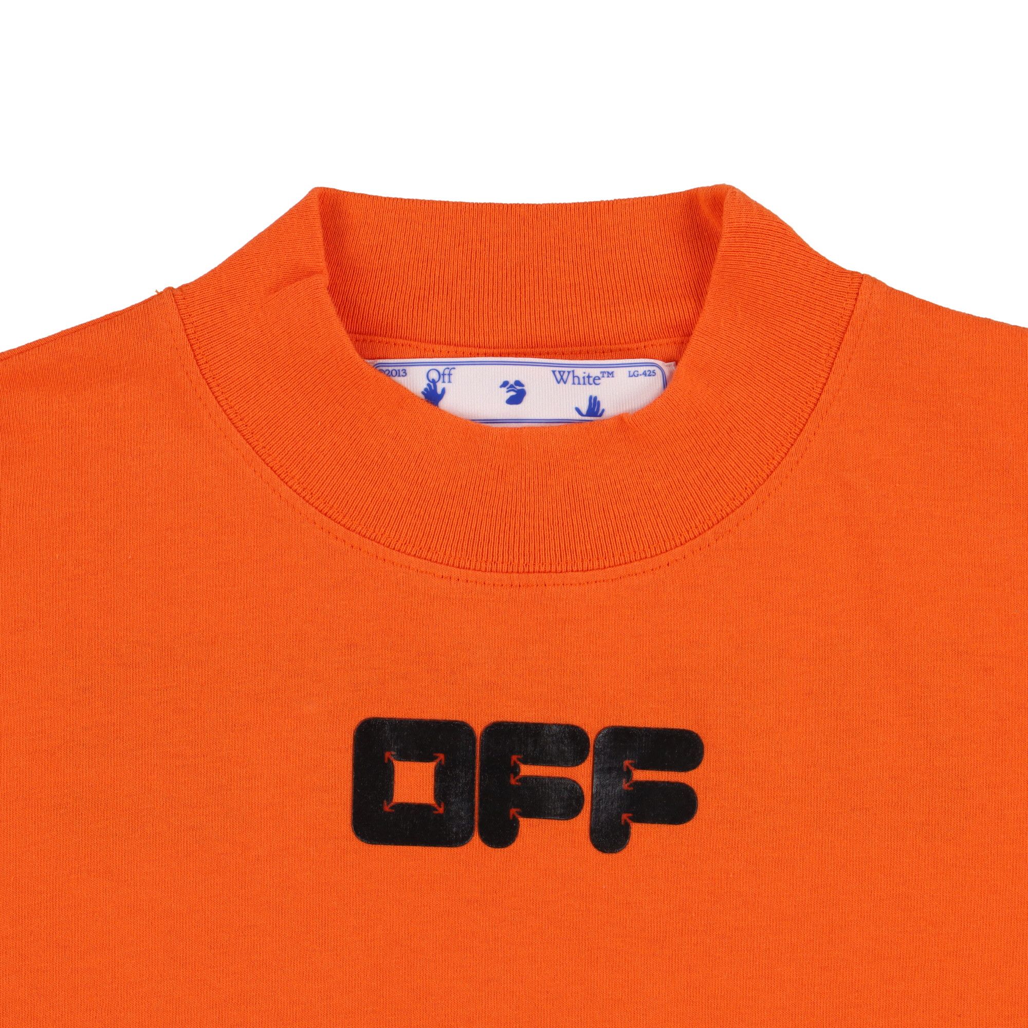 Off-White Orange Arrows Font Oversized Long Sleeve Mock Neck T-Shirt Size US M / EU 48-50 / 2 - 5 Thumbnail