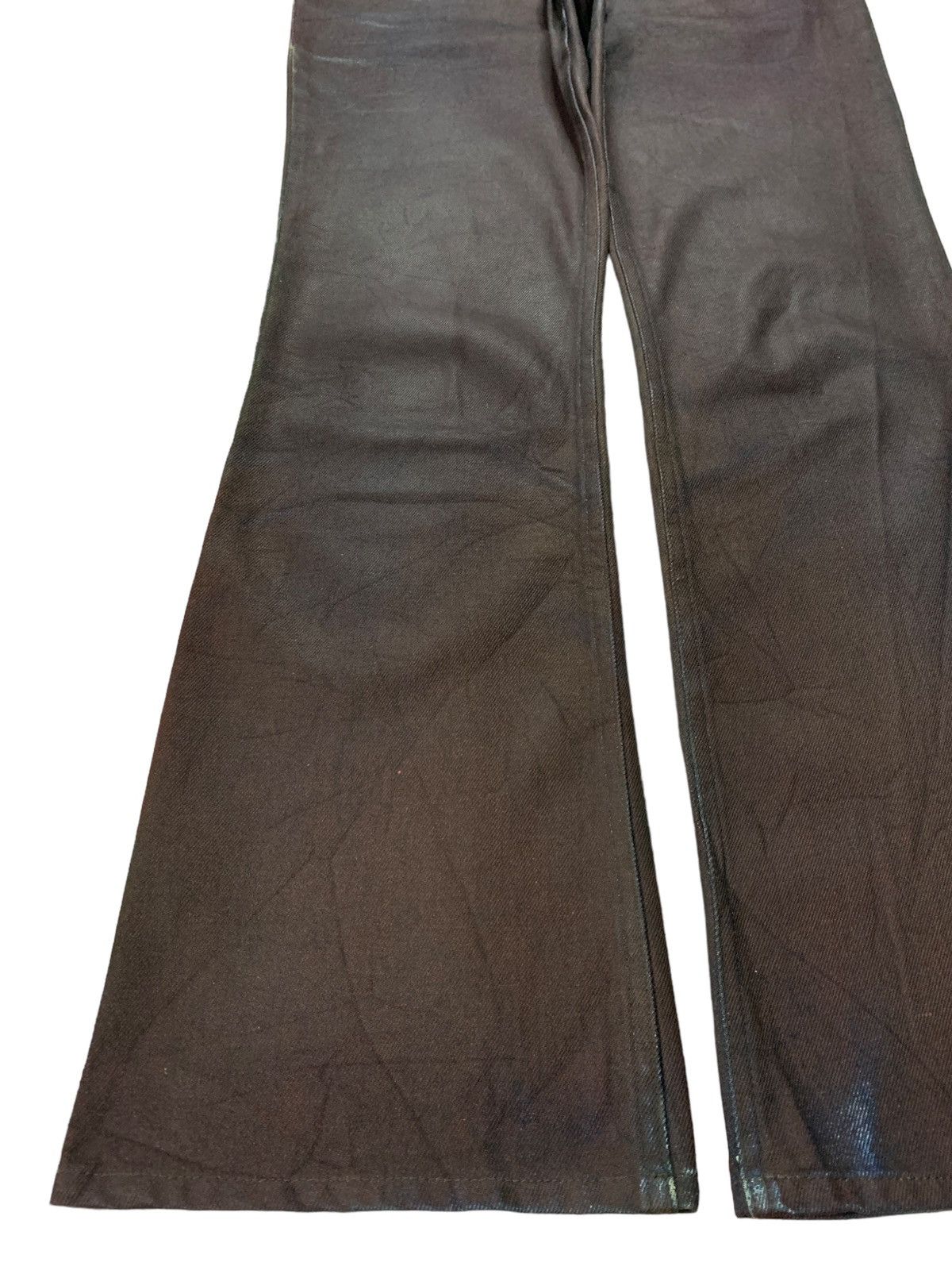 Or Glory Vintage Japanese Or Glory Waxed Leather Style Flared Jeans Size US 28 / EU 44 - 6 Thumbnail