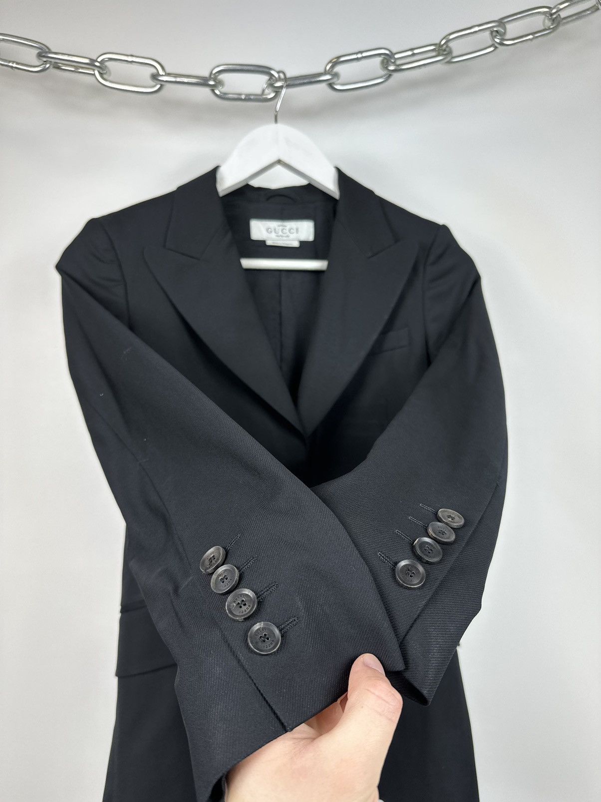 Gucci Vintage Gucci Luxury Designer Formal Wool Blazer Jacket Size S / US 4 / IT 40 - 6 Thumbnail