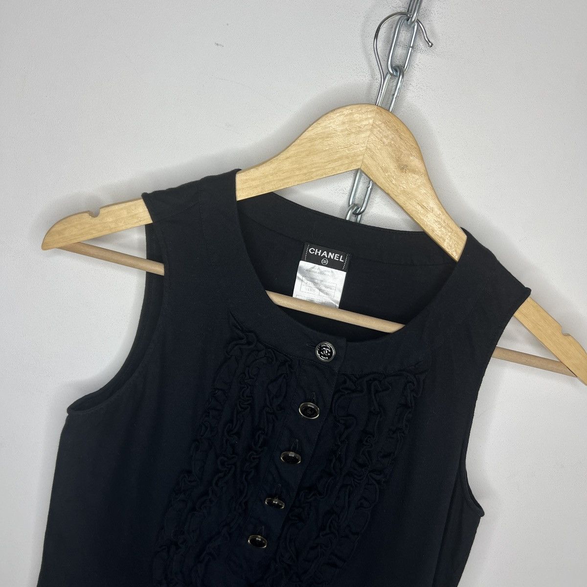Chanel Chanel Cotton Black Blouse Top Vintage Classic Luxury Size XS / US 0-2 / IT 36-38 - 4 Thumbnail