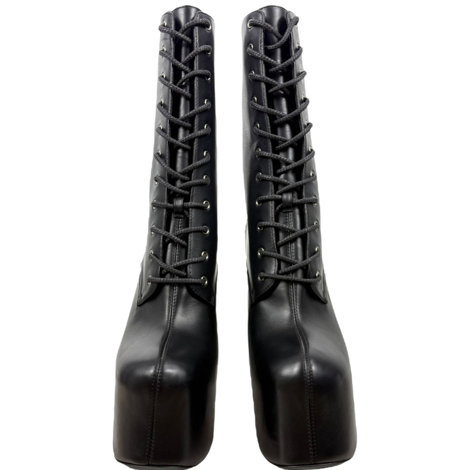 Saint Laurent Paris New Saint Laurent Cherry Lace Up Leather Platform Boots Size US 7.5 / IT 37.5 - 6 Thumbnail