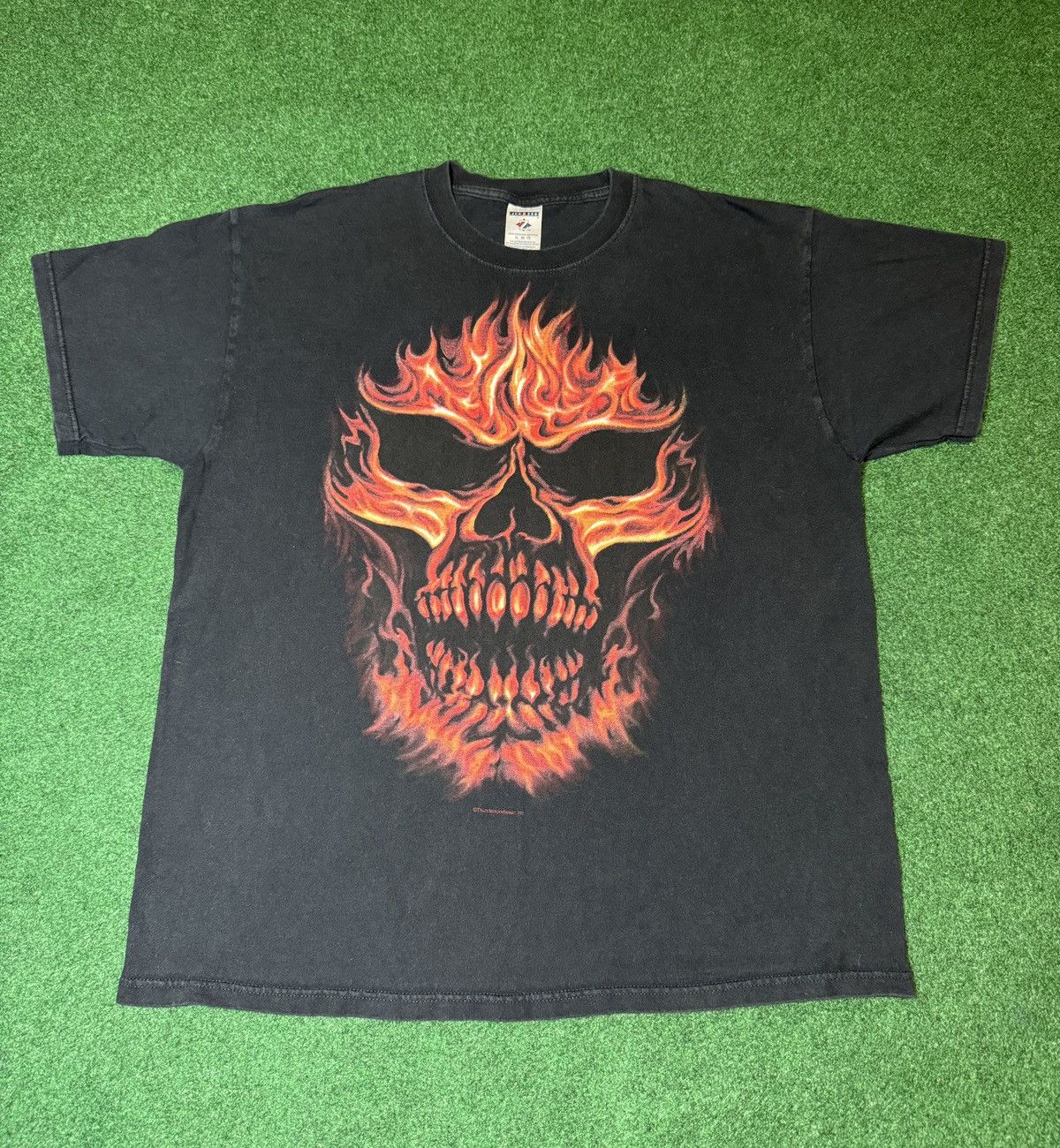 Affliction × Ed Hardy Vintage Y2K Flame Skull Ghost Rider Grunge Punk T Shirt Size US XL / EU 56 / 4 - 1 Thumbnail