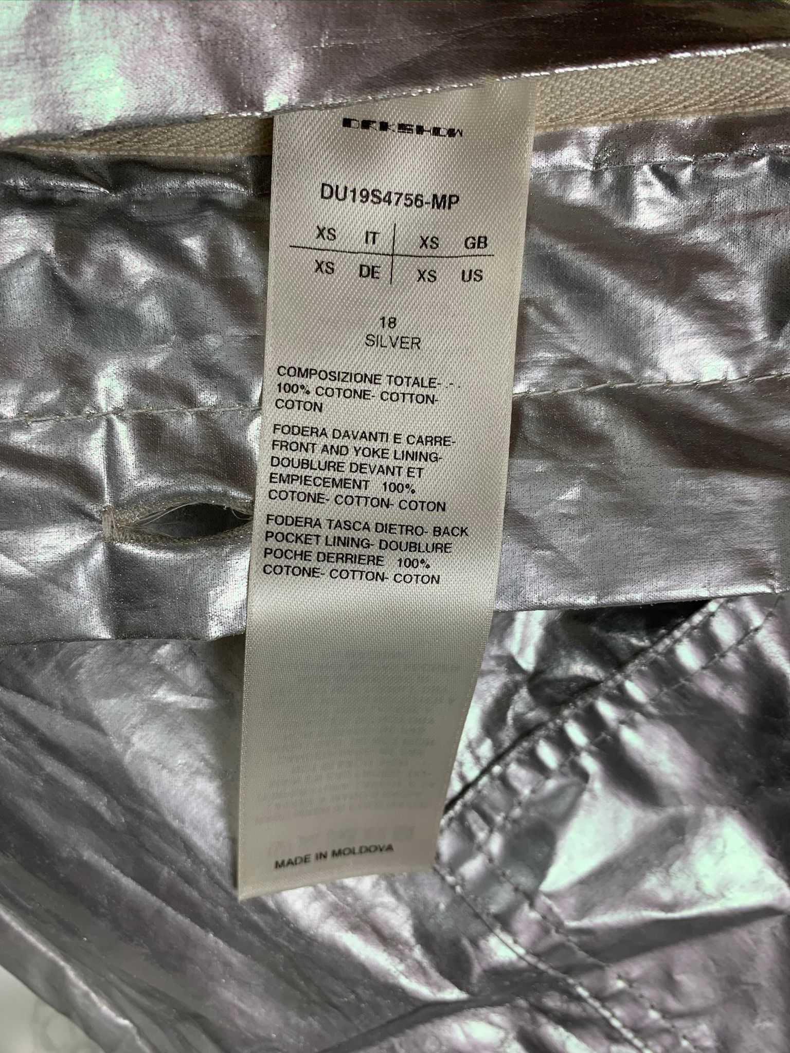 Rick Owens × Rick Owens Drkshdw 🔥80% OFF🔥 Rick Owens Silver Cargo Pocket Overshirt Size US XS / EU 42 / 0 - 15 Thumbnail