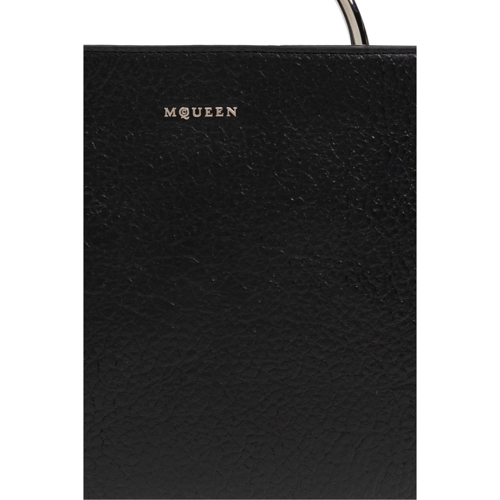 Alexander McQueen ALEXANDER MCQUEEN Metal Ring Handle Black Leather Envelope C Size ONE SIZE - 4 Thumbnail