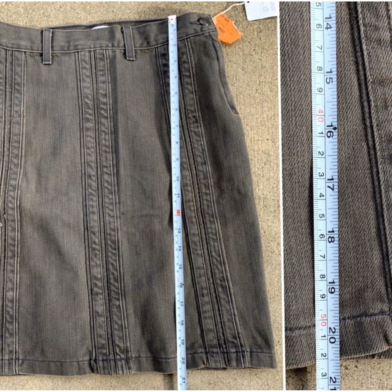 Vintage VINTAGE Habitual Thick Panel Skirt Cement Gray Denim 26 Women Adult Regular Cotton 100% USA Cement Size 26" / US 2 / IT 38 - 8 Thumbnail