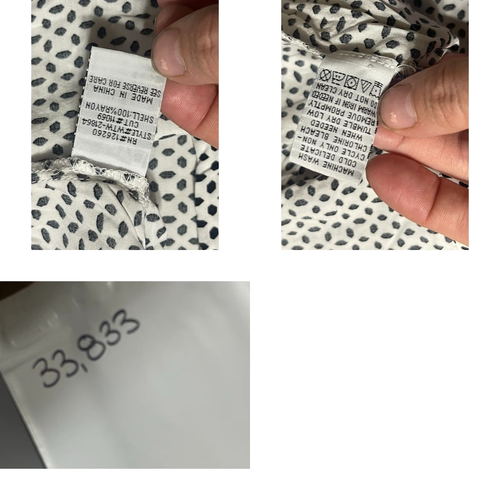 Velvet Velvet Heart Shirt Womens Medium Black White Polka Dots Long Sleeve Button Up"} Size M / US 6-8 / IT 42-44 - 8 Thumbnail