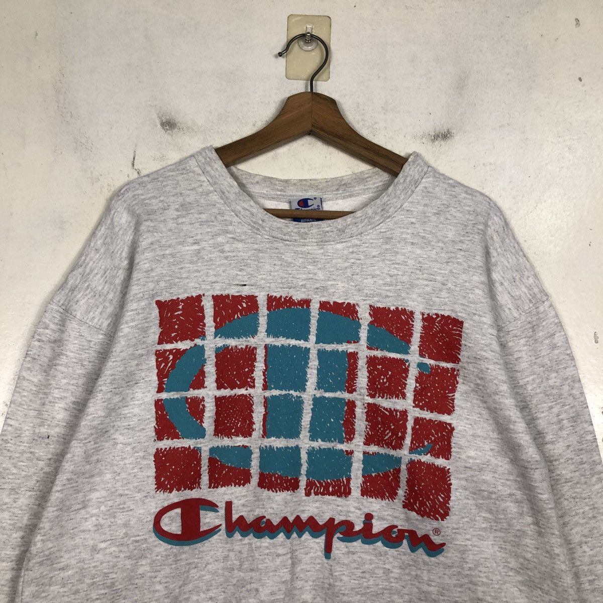 Vintage 📌Vintage Sweatshirt Crewneck Champion Big Logo Size US M / EU 48-50 / 2 - 5 Thumbnail