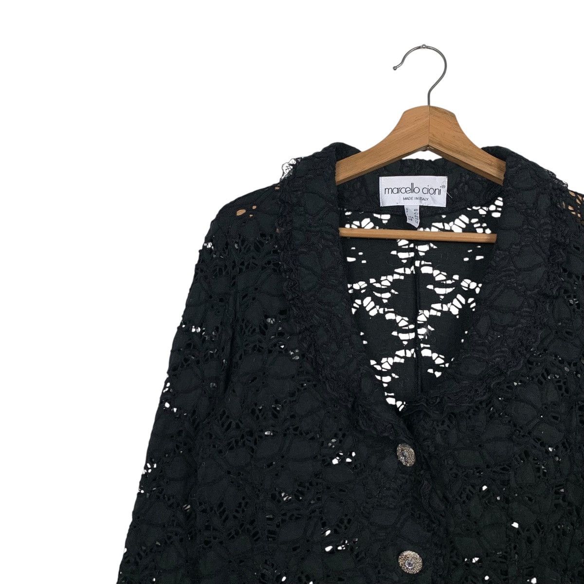 Vintage MARCELLO CIONI Made in Italy Mesh Blazer Jacket #2863-C129 Size S / US 4 / IT 40 - 3 Thumbnail