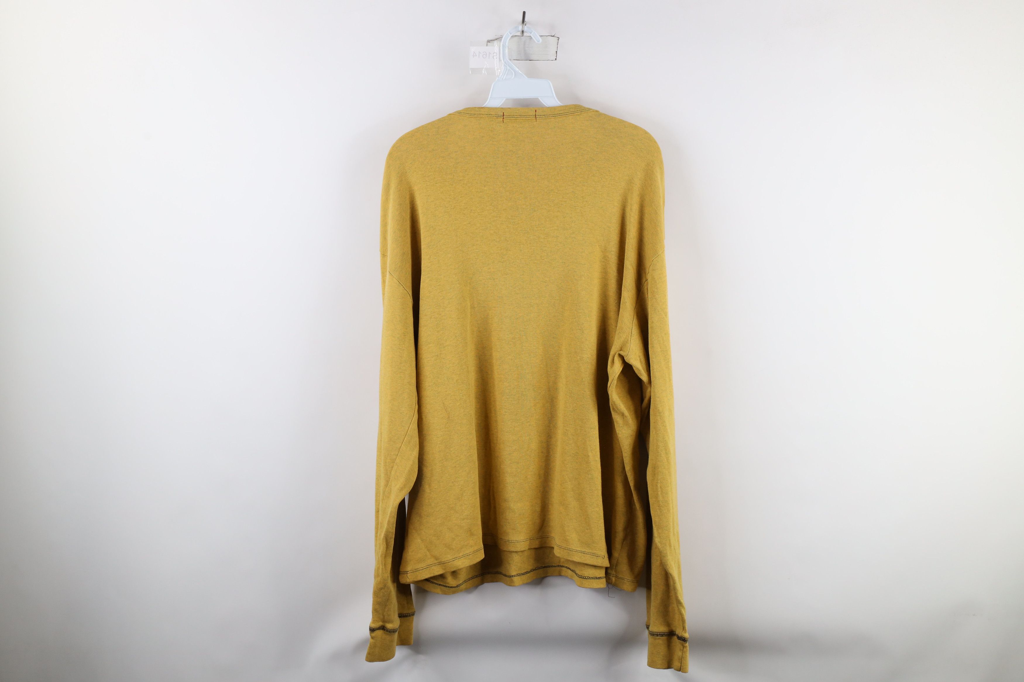 Gap Vintage 90s Gap Blank Ribbed Knit Long Sleeve T-Shirt Yellow Size US XL / EU 56 / 4 - 6 Thumbnail