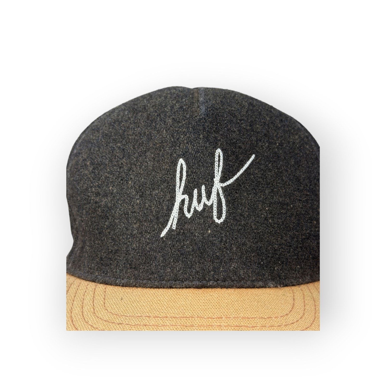Huf Huf Wool Blend Black Skate Cap Strapback Cap Spellout Skate Size ONE SIZE - 4 Thumbnail
