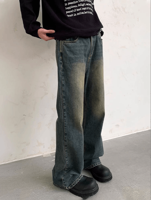 Japanese Brand × Vintage Cleanfit street vintage washed distressed straight jeans Size US 32 / EU 48 - 2 Thumbnail