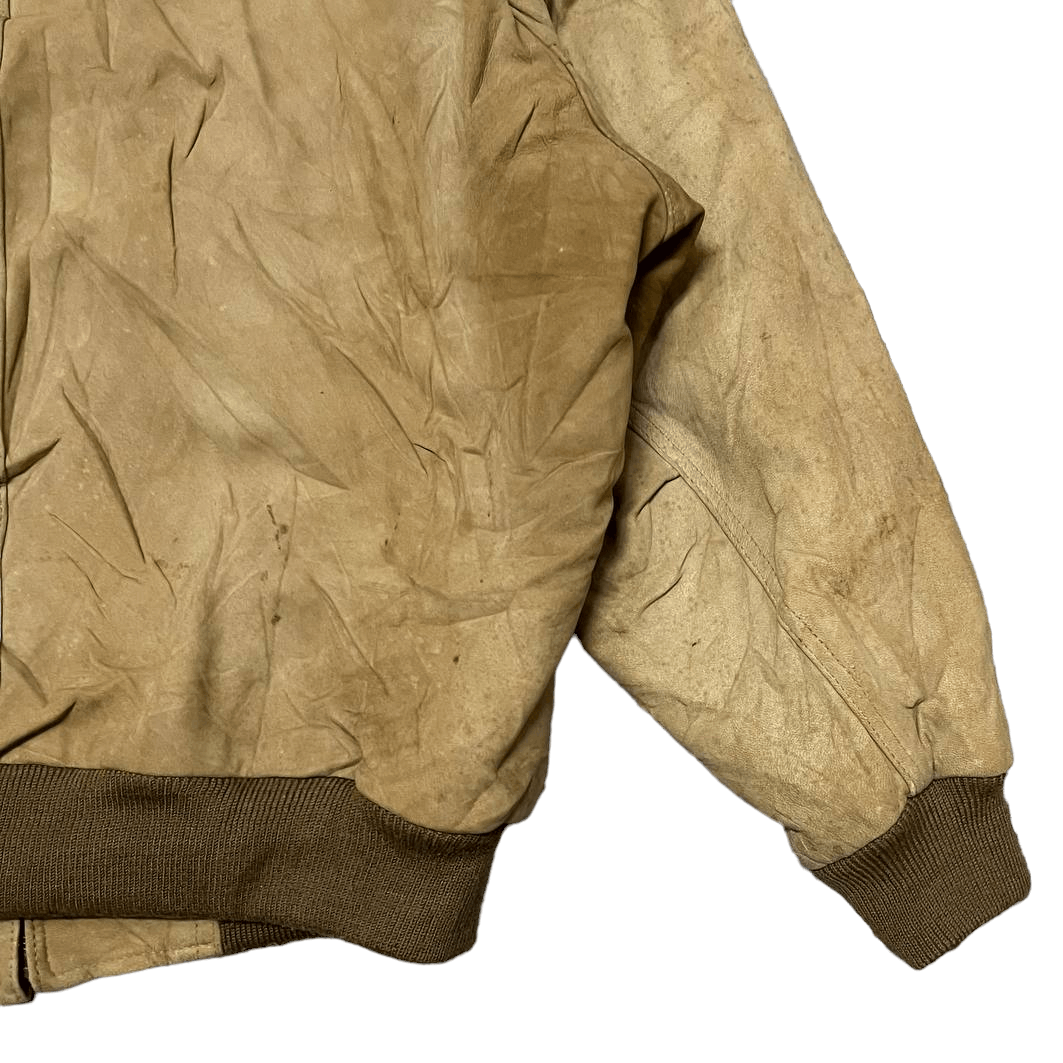 Leather Vintage Ruff-Hewn Sheep Leather Bomber Jacket Size US M / EU 48-50 / 2 - 16 Thumbnail
