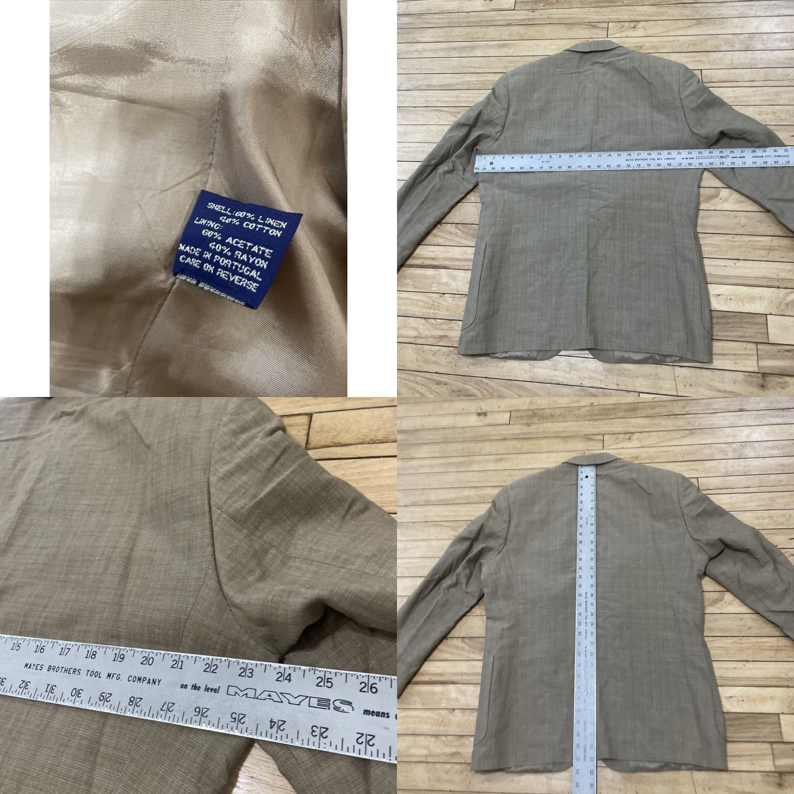 Vintage STRUCTURE Linen Blazer Men 42 Brown Vintage 90s Retro Sport Coat Summer Comfort Jacket Blazer Mens 42 Brown Vintage 90s Size 42R - 8 Thumbnail