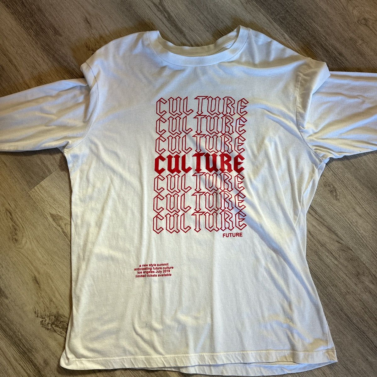 Vintage "Culture" White/Red Long Sleece Graphic Tee Size US XL / EU 56 / 4 - 1 Preview