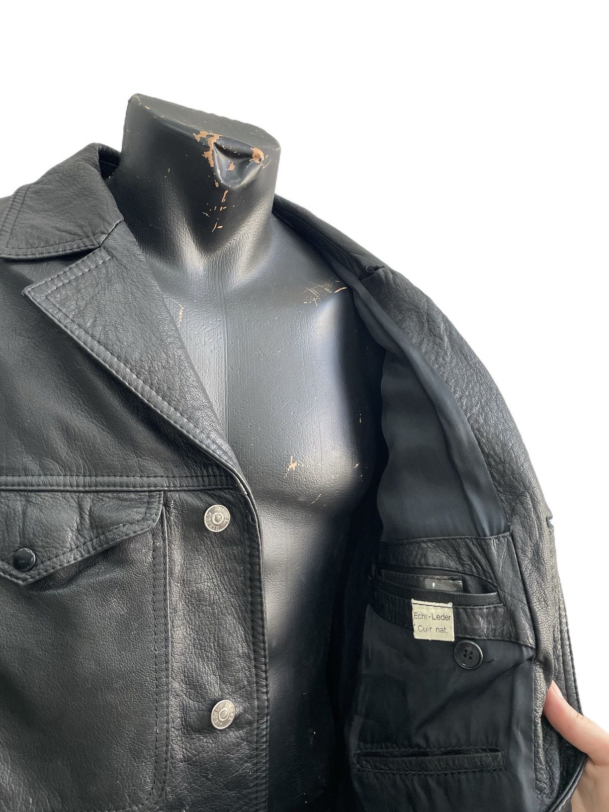 Diesel Vintage POLICE button up japanese leather jacket 90s Size US L / EU 52-54 / 3 - 6 Thumbnail
