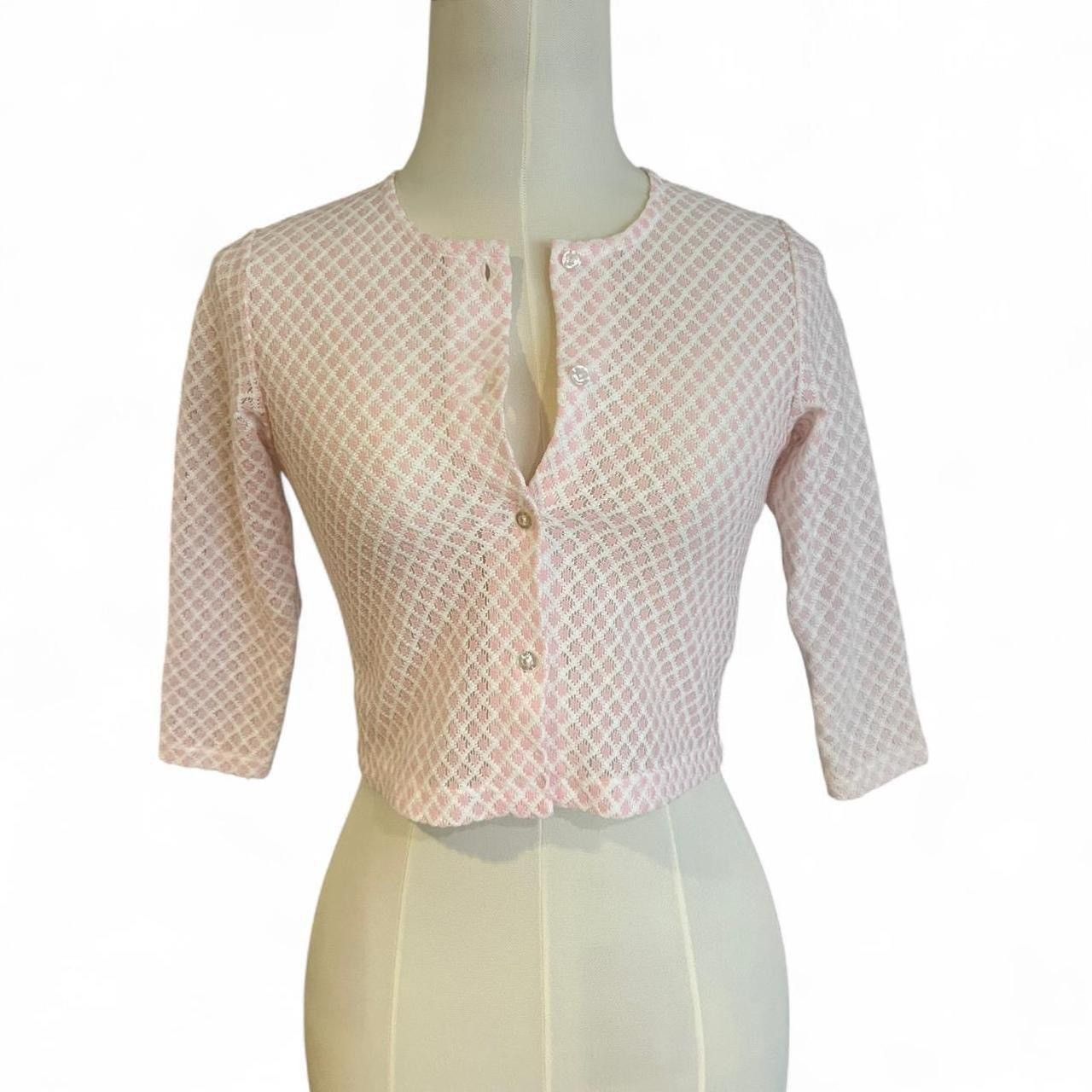 Vintage Vintage y2k semi-sheer baby pink button top🪷 Size S / US 4 / IT 40 - 5 Thumbnail