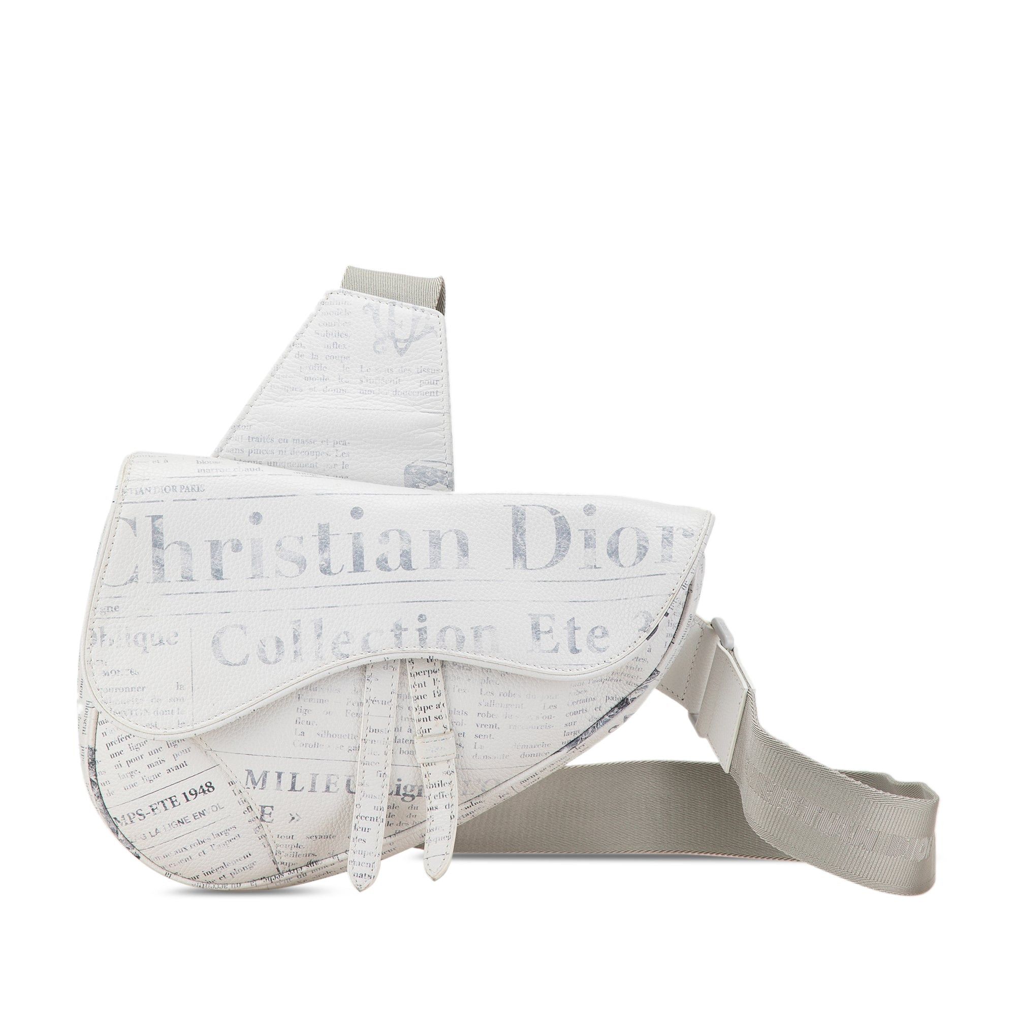 Dior Dior Daniel Arsham Newspaper Print Saddle Bag White Size ONE SIZE - 1 Thumbnail