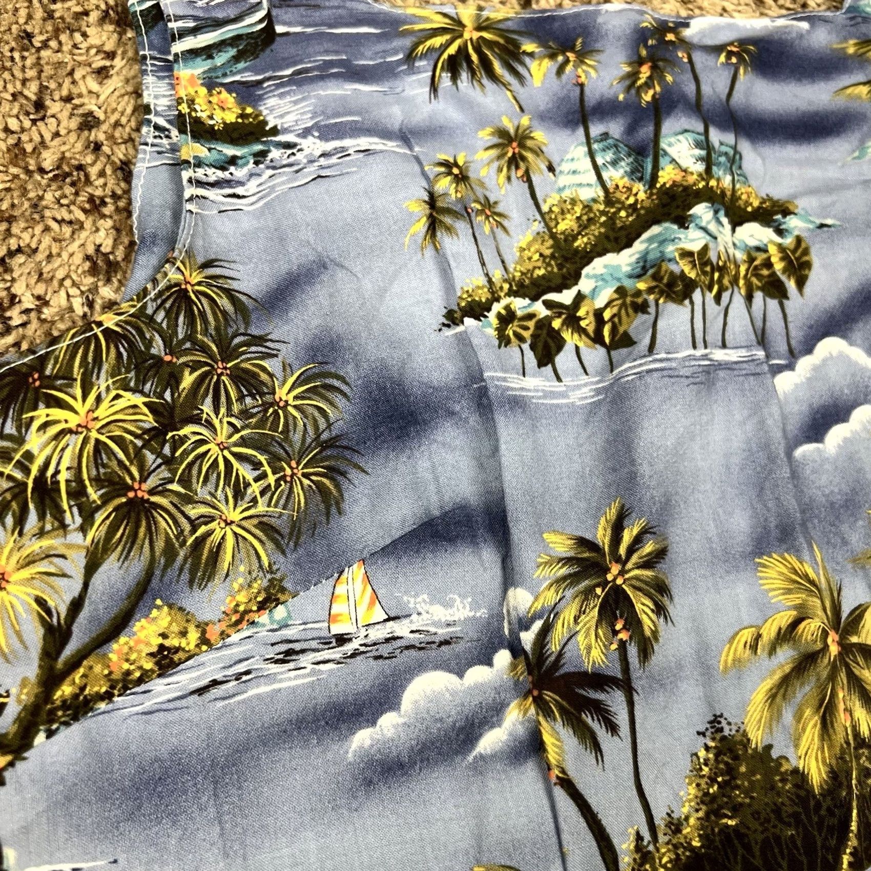 Vintage VINTAGE Hawaiian Beach Dress Womens Small Tank Dress Blue 90s Beach Graphic Sleeveless Strap Size S / US 4 / IT 40 - 7 Thumbnail