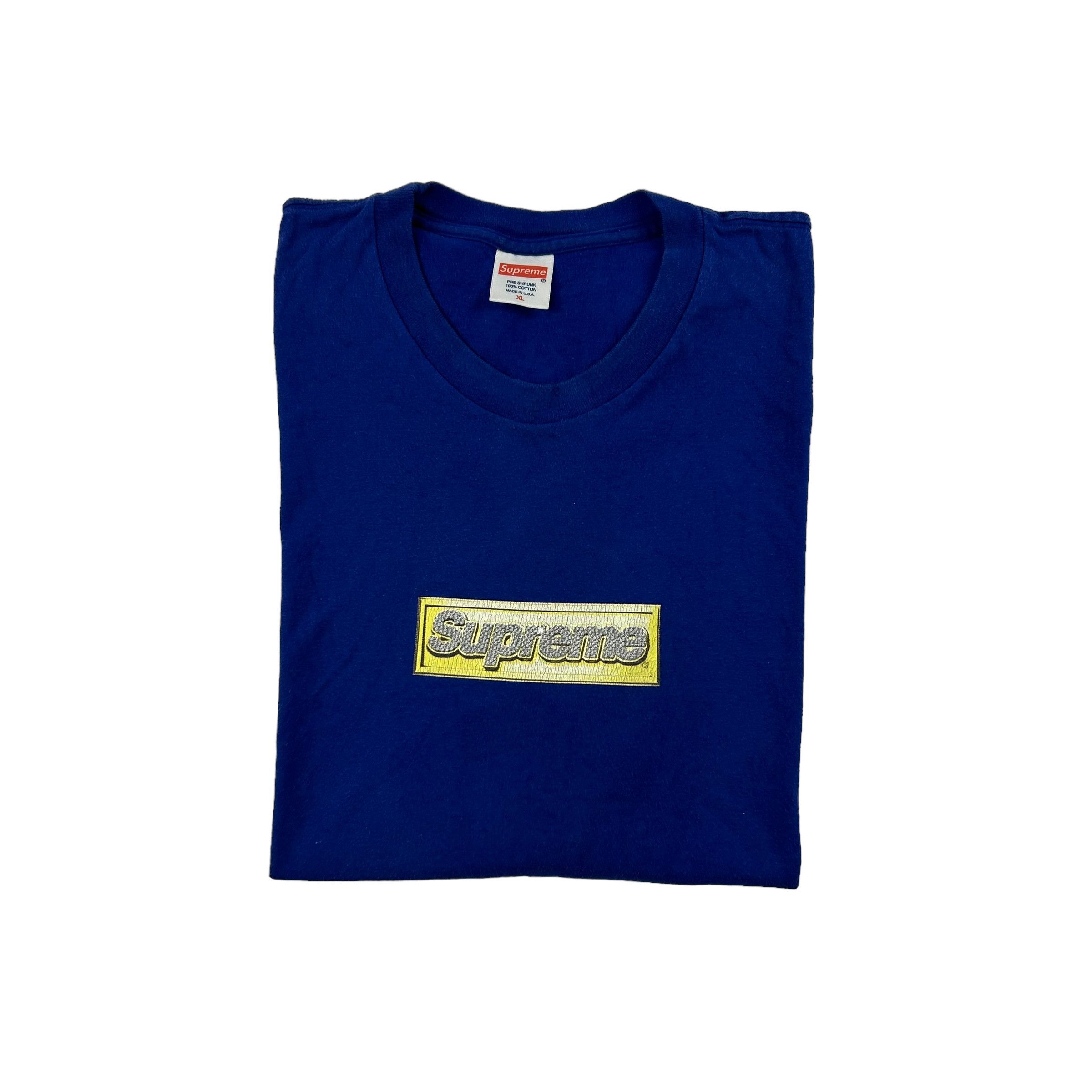 Image of 2013 OG Supreme Bling Box Logo Tee in Blue, Men's (Size XL)