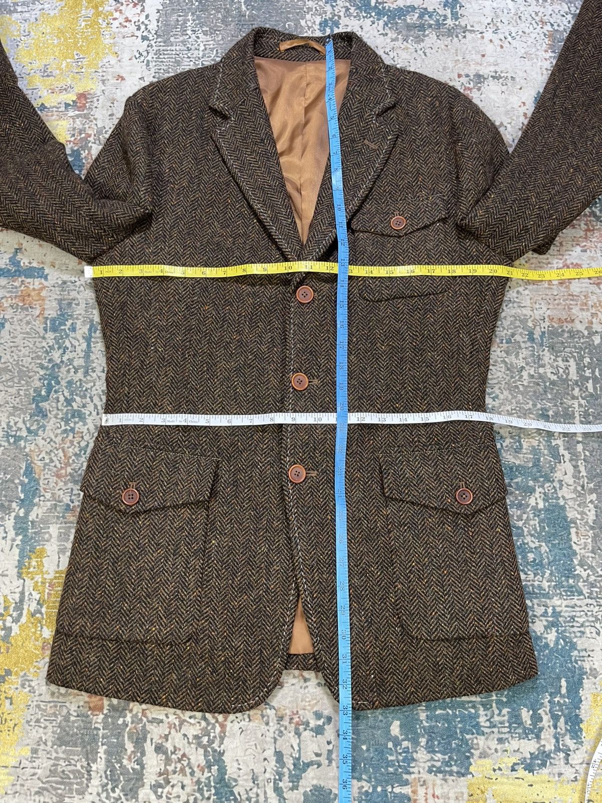 Japanese Brand Abx Herringbone Tweed Elbow Patch Sport Coat Size US S / EU 44-46 / 1 - 12 Thumbnail