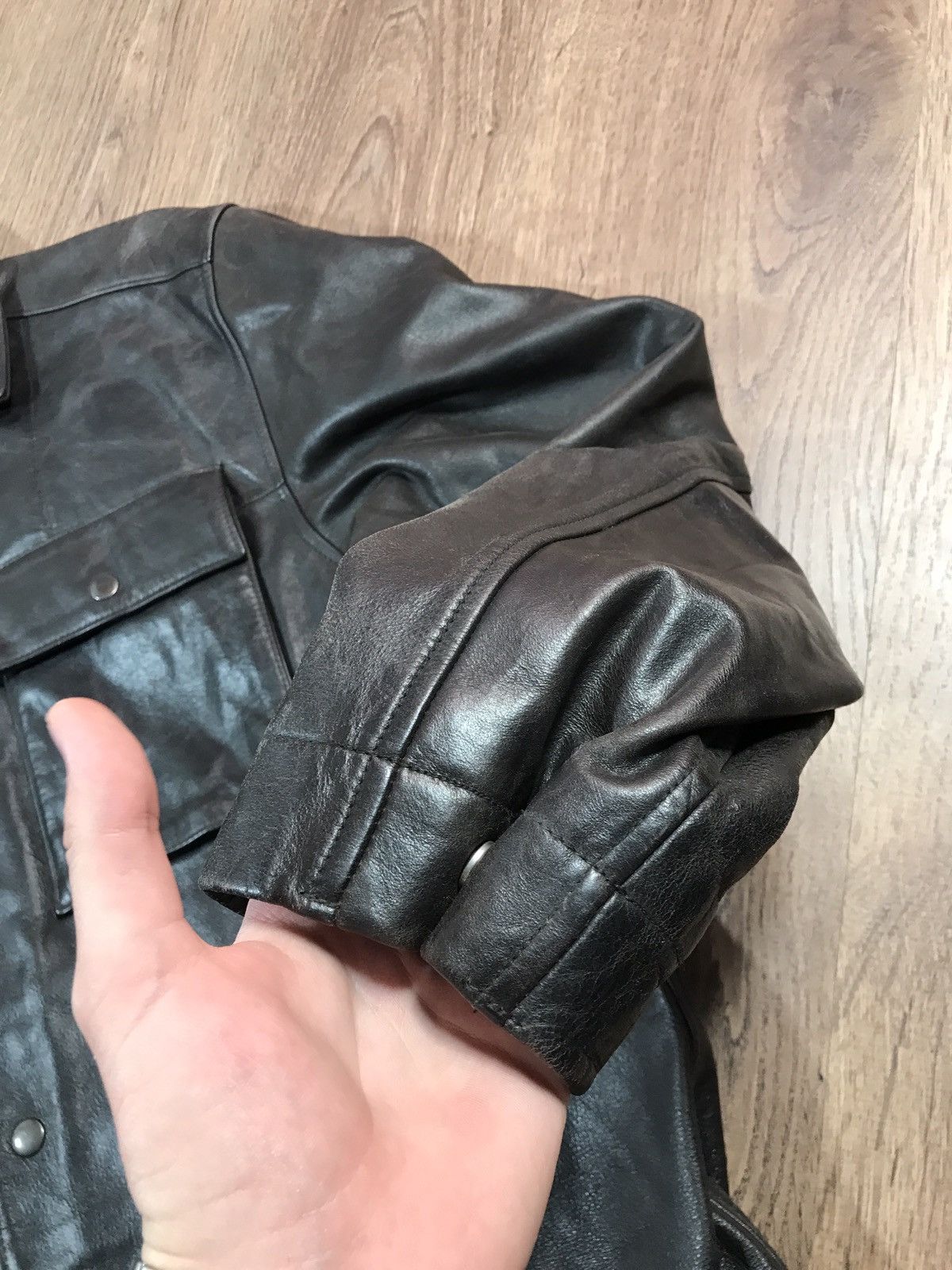 Gap Vintage Distressed Gap Leather Bicker Jacket Size US M / EU 48-50 / 2 - 11 Thumbnail